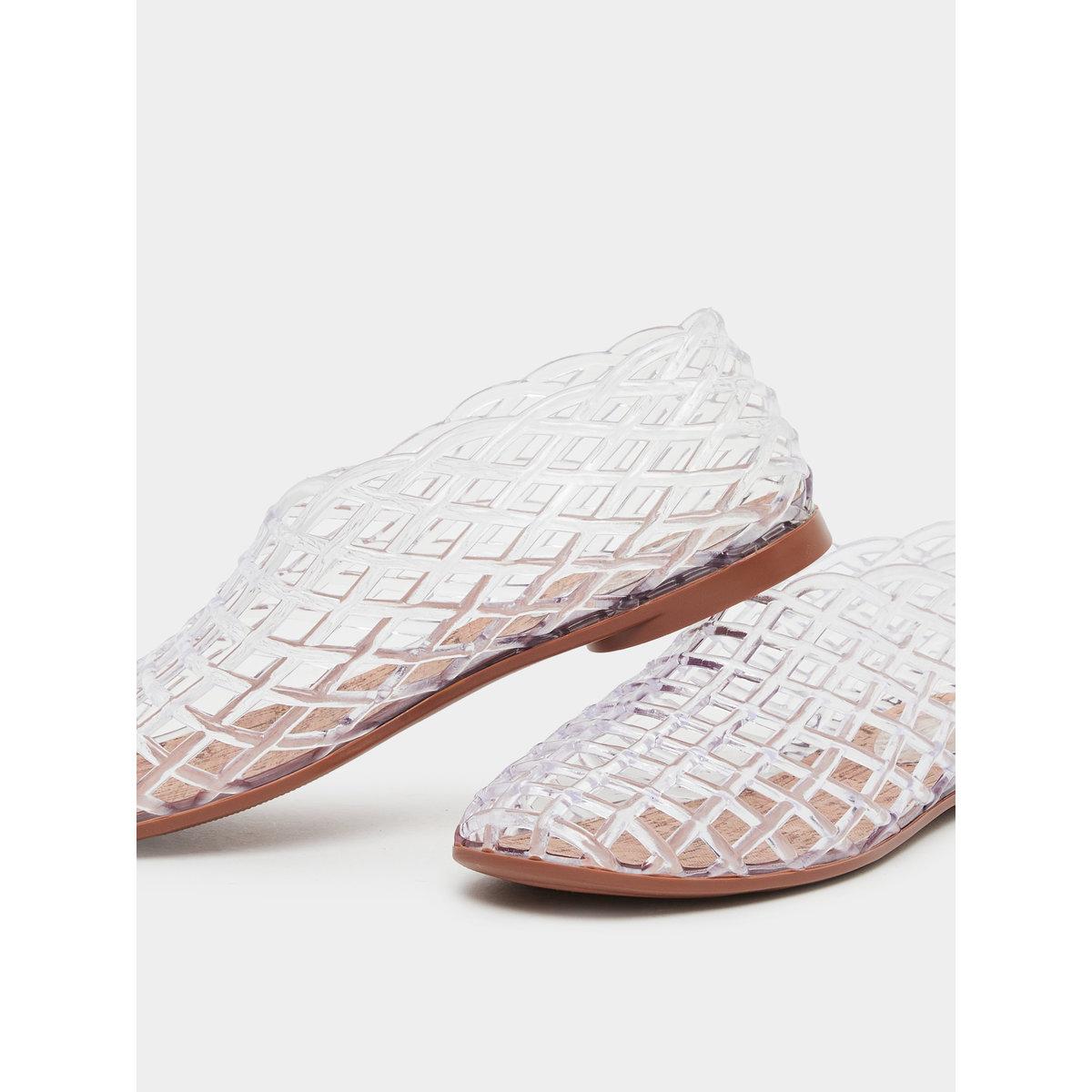 Styli White Textured Jelly Ballet Flat Shoes-women-shoes-ballerinas-image-3