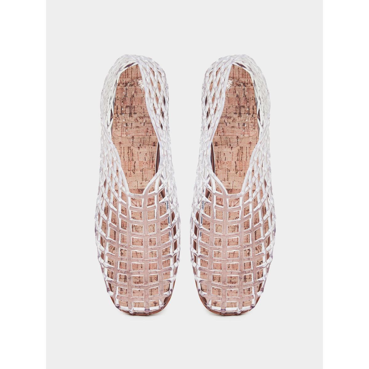 Styli White Textured Jelly Ballet Flat Shoes-women-shoes-ballerinas-image-5
