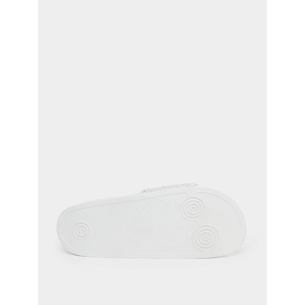 Styli White Embellished Strap Slides-women-shoes-flipflopsandslides-image-7