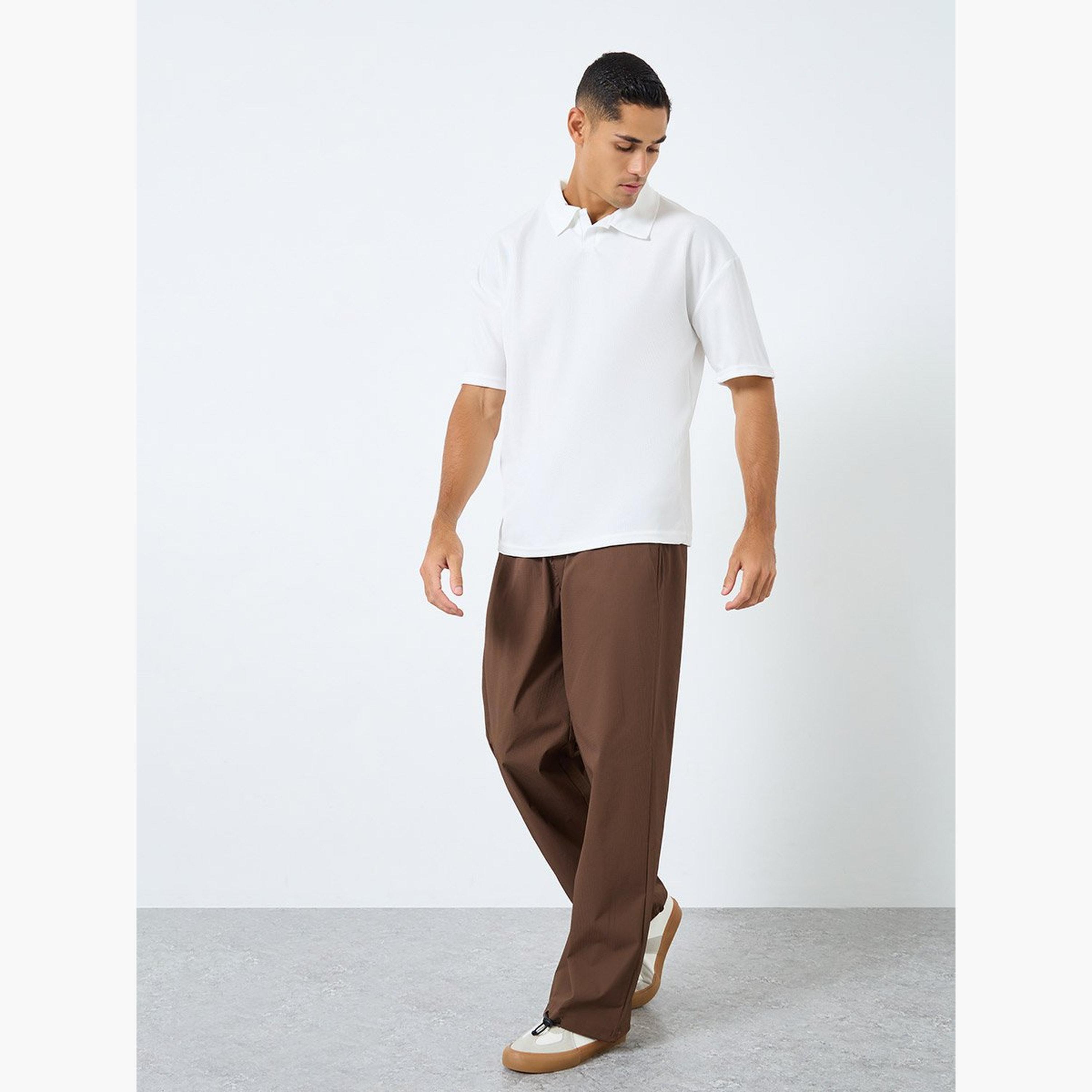 Styli Textured Relaxed Fit Polo with Open Collar-men-clothing-tshirtsandpolos-polos-image-2