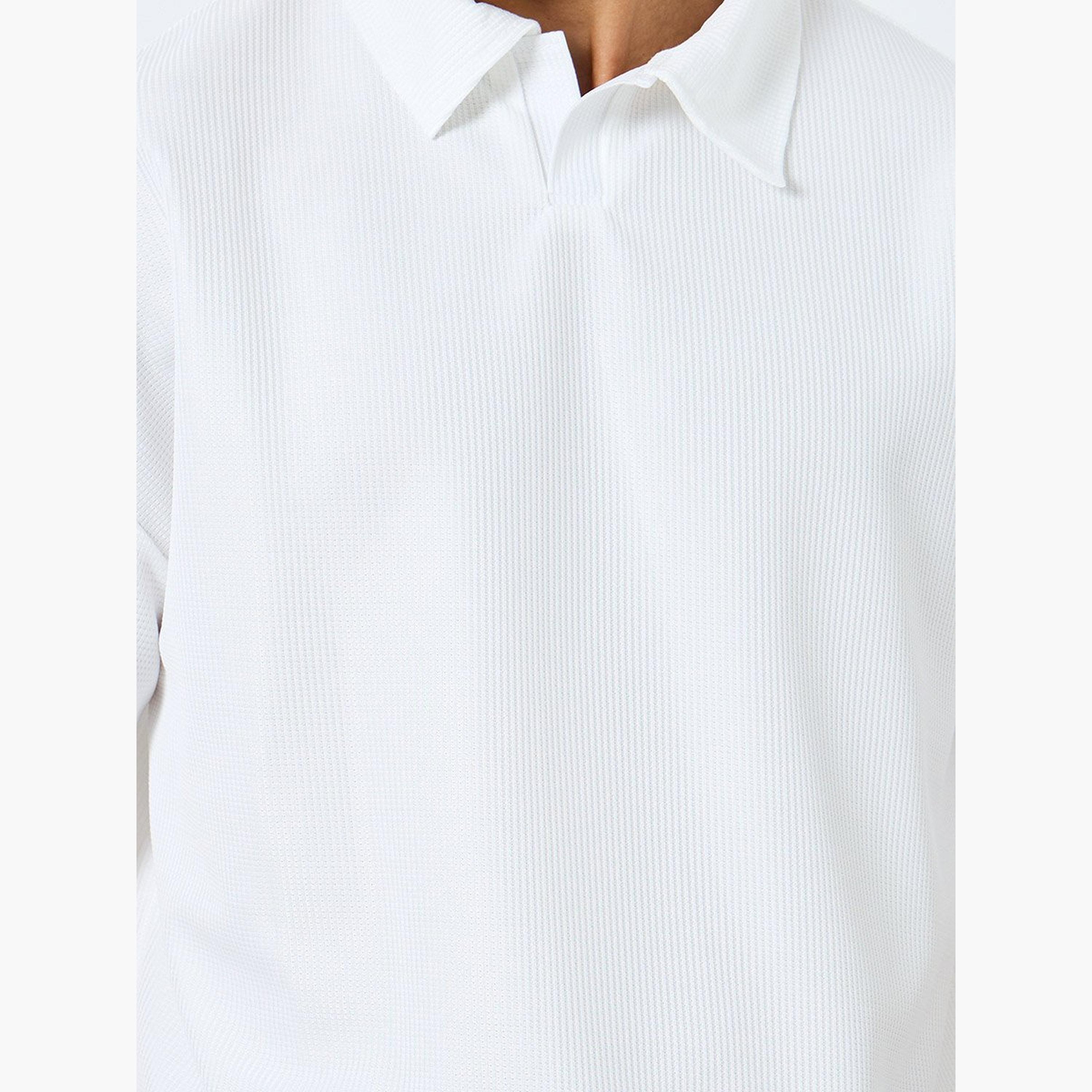 Styli Textured Relaxed Fit Polo with Open Collar-men-clothing-tshirtsandpolos-polos-image-3
