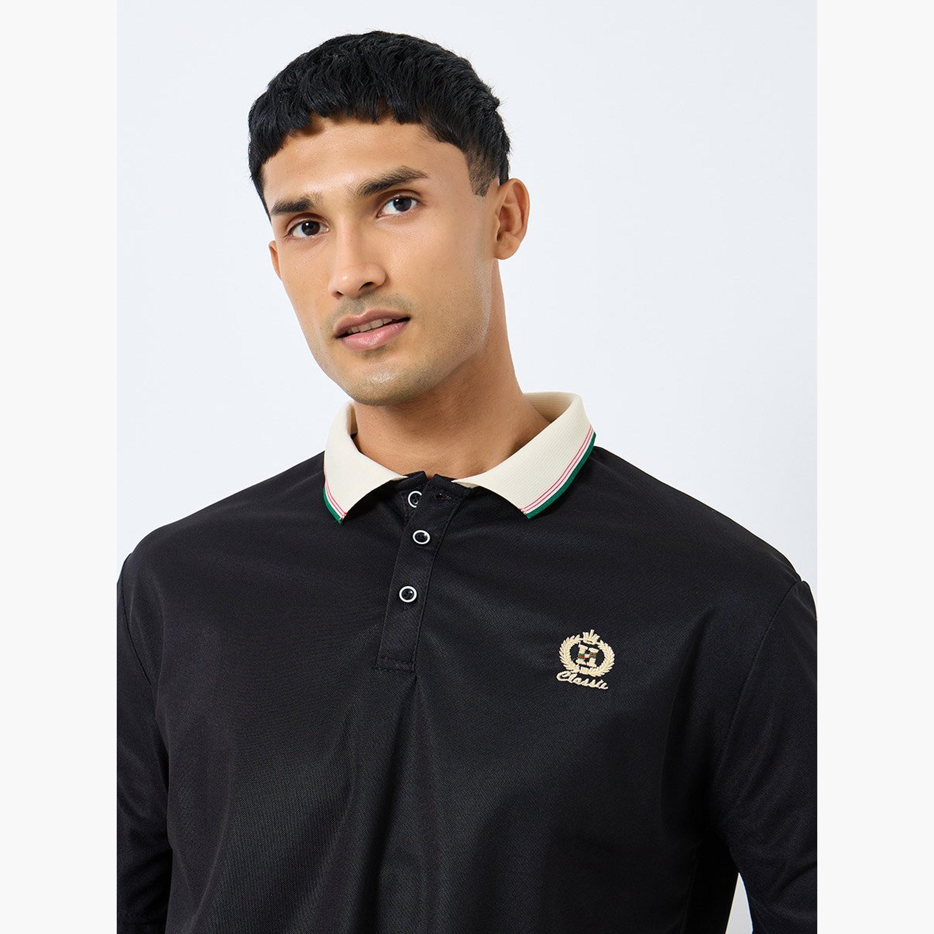 Styli Men Embroidered Relaxed Fit Polo with Collar Tipping-men-clothing-sportswearandactivewear-tshirtsandpolos-image-3