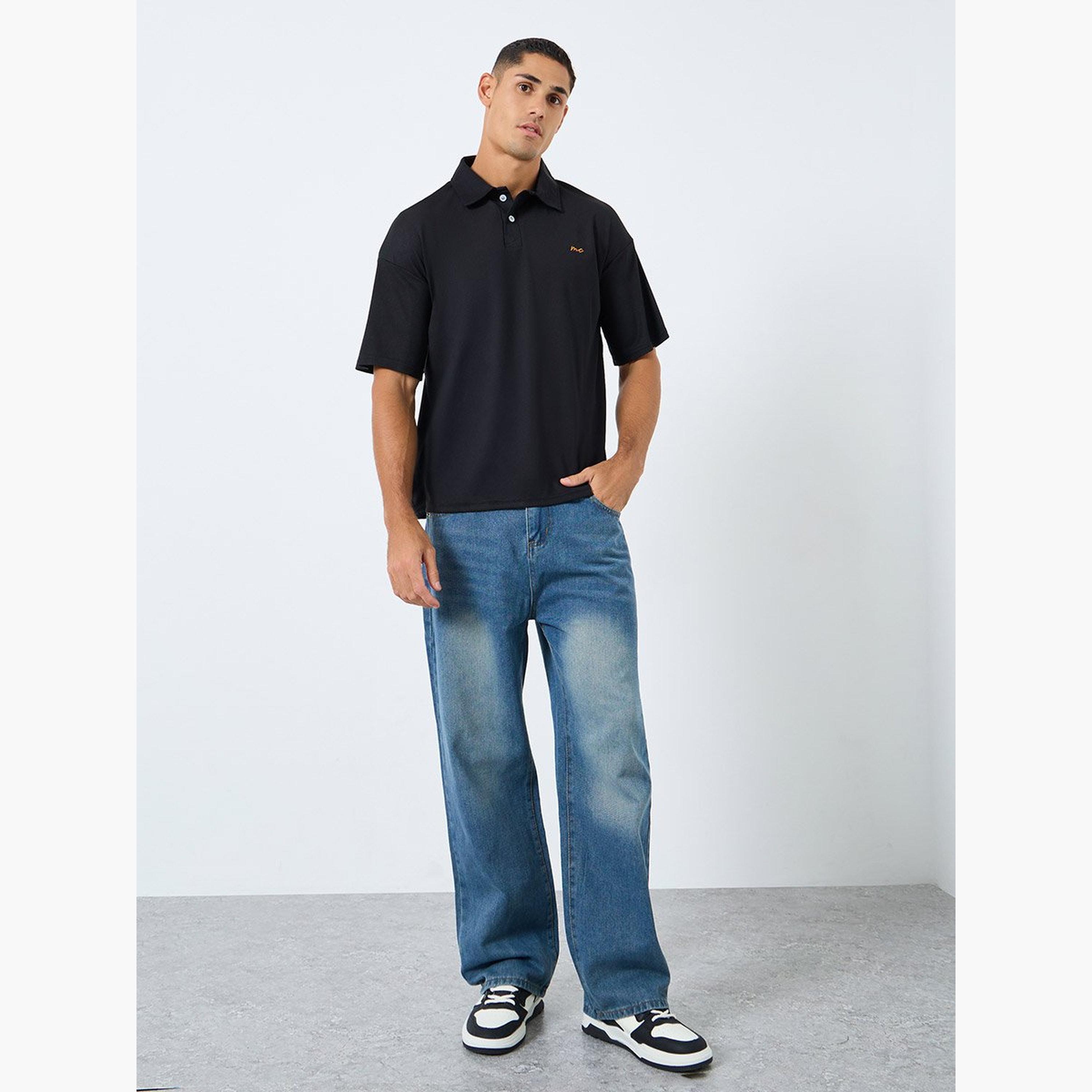 ستايلي - قميص بولو للرجال أسود مقاس كبير مع زر-men-clothing-tshirtsandpolos-polos-image-3