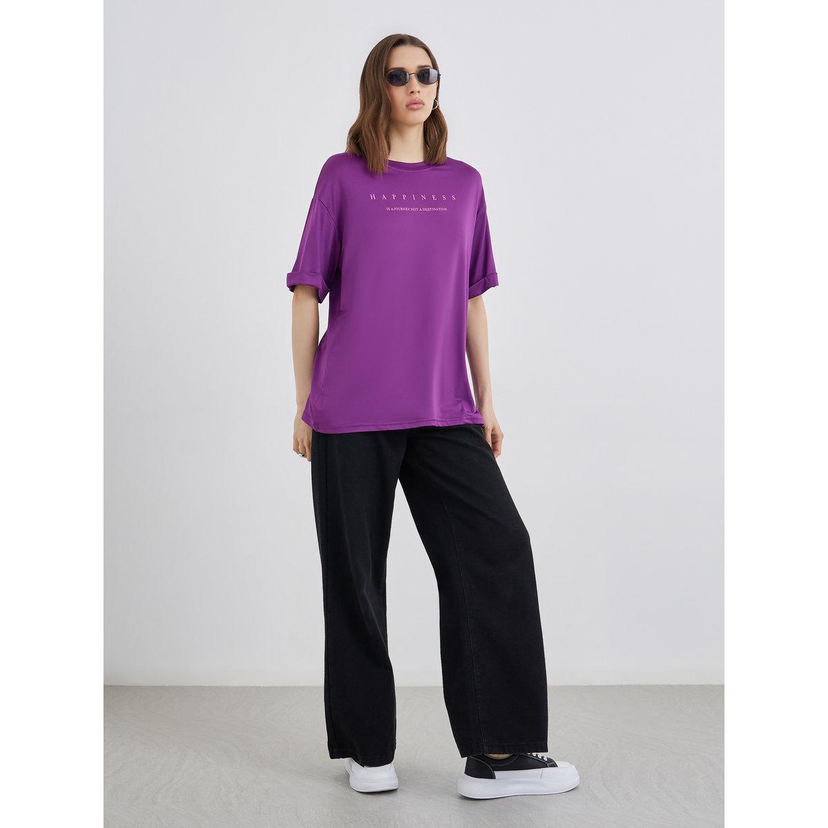 Styli Slogan Print Regular Fit T-Shirt-women-clothing-tshirts-image-2