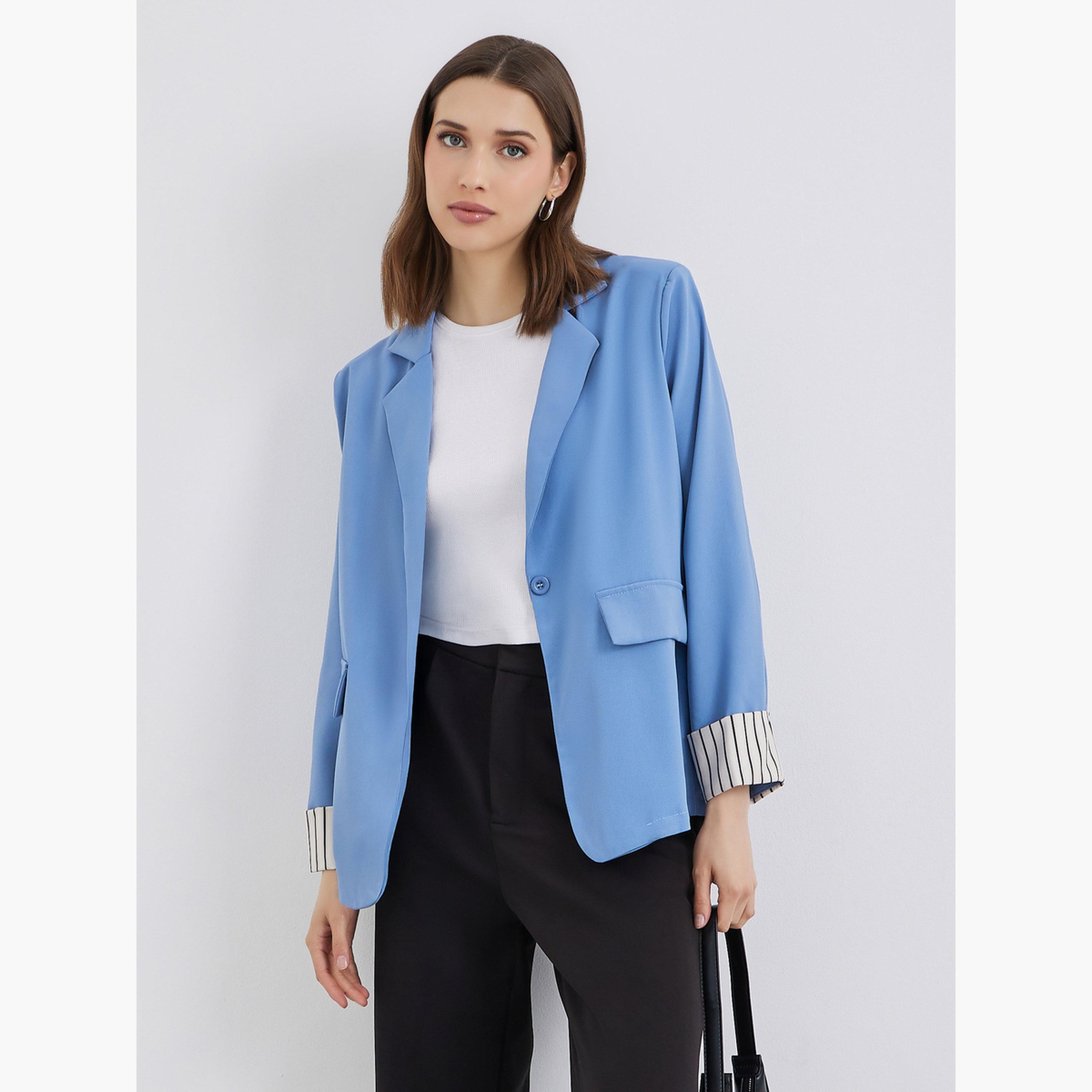Styli Women Regular Fit Notch Lapel Blazer-women-clothing-coatsandjackets-blazers-image-3