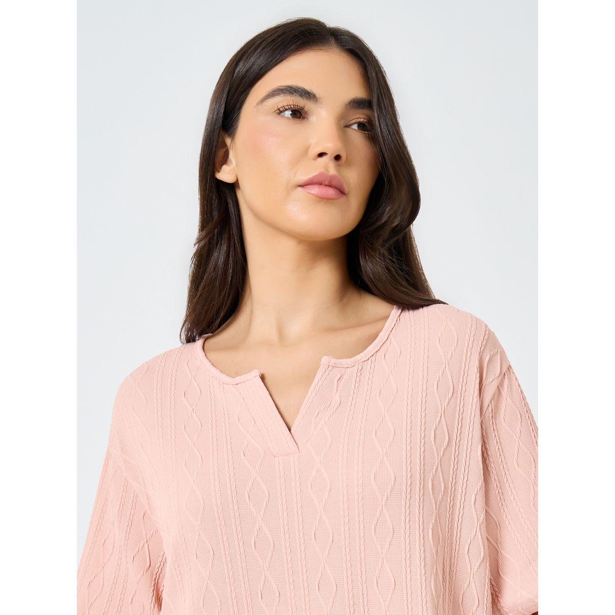Styli Ruffle Hem Detail Textured Nightdress-women-clothing-nightwear-nighties-image-3