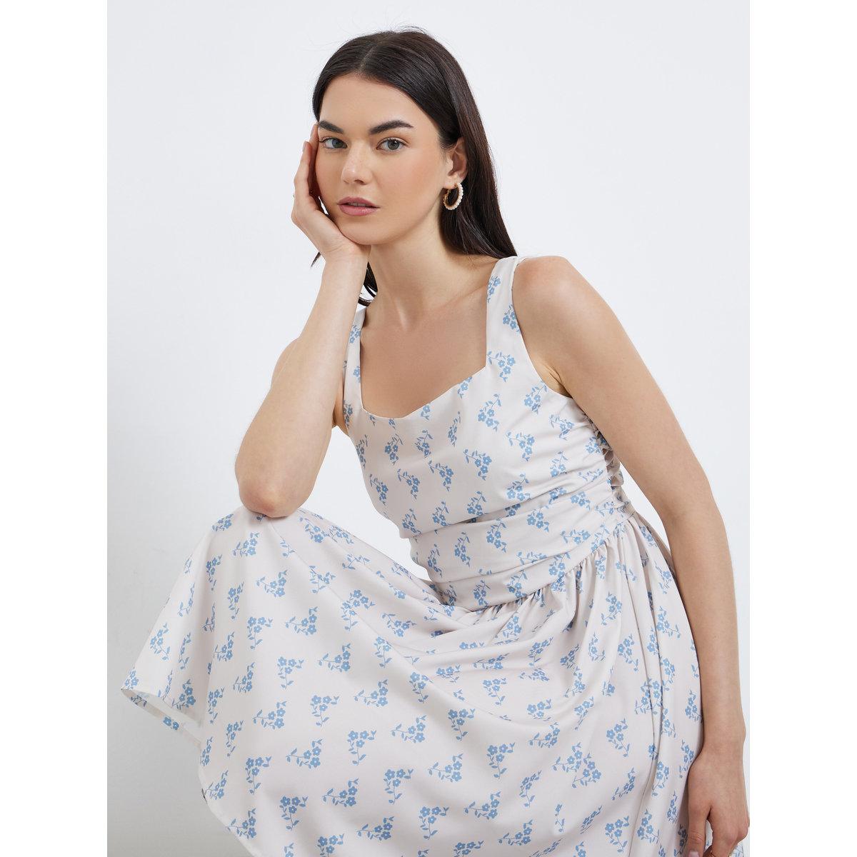 فستان قصير بطبعة زهور بحمالات-women-clothing-dresses-image-1