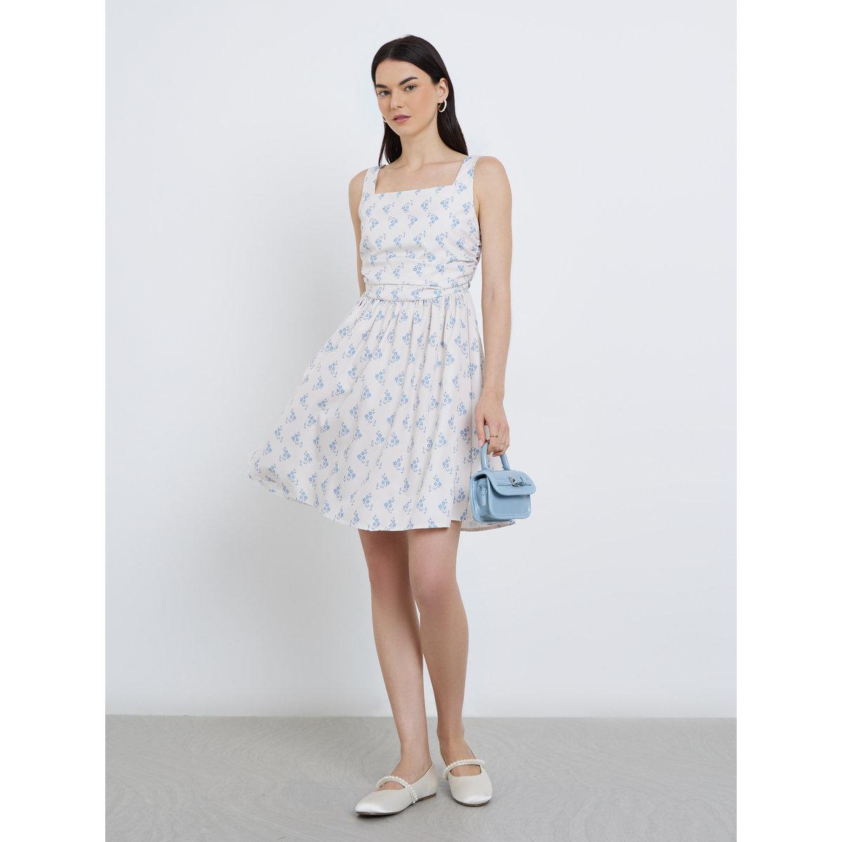 Styli Floral Print Square Neck Strappy Mini Dress-women-clothing-dresses-image-2