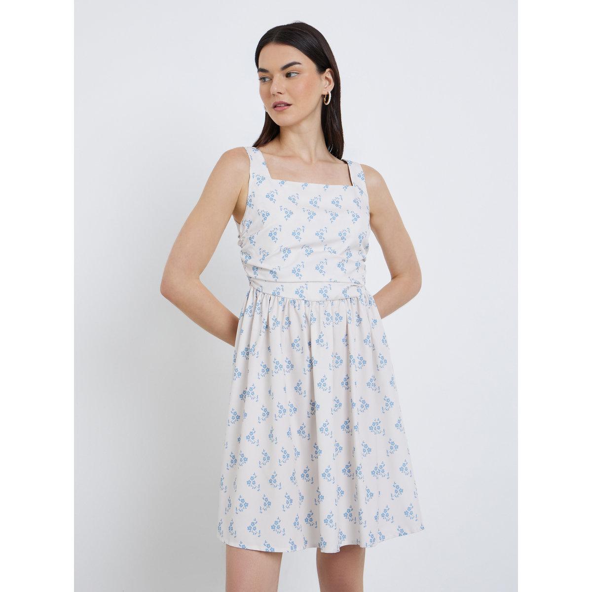 فستان قصير بطبعة زهور بحمالات-women-clothing-dresses-image-3
