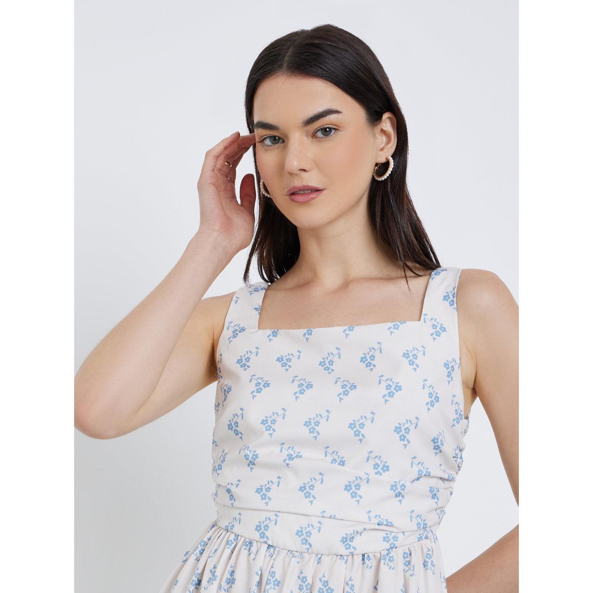 Styli Floral Print Square Neck Strappy Mini Dress-women-clothing-dresses-image-4