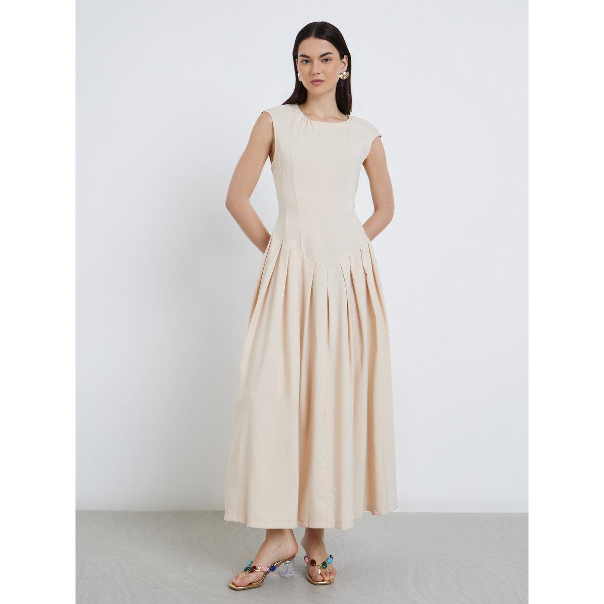 فستان طويل سادة بدون أكمام-women-clothing-dresses-image-1