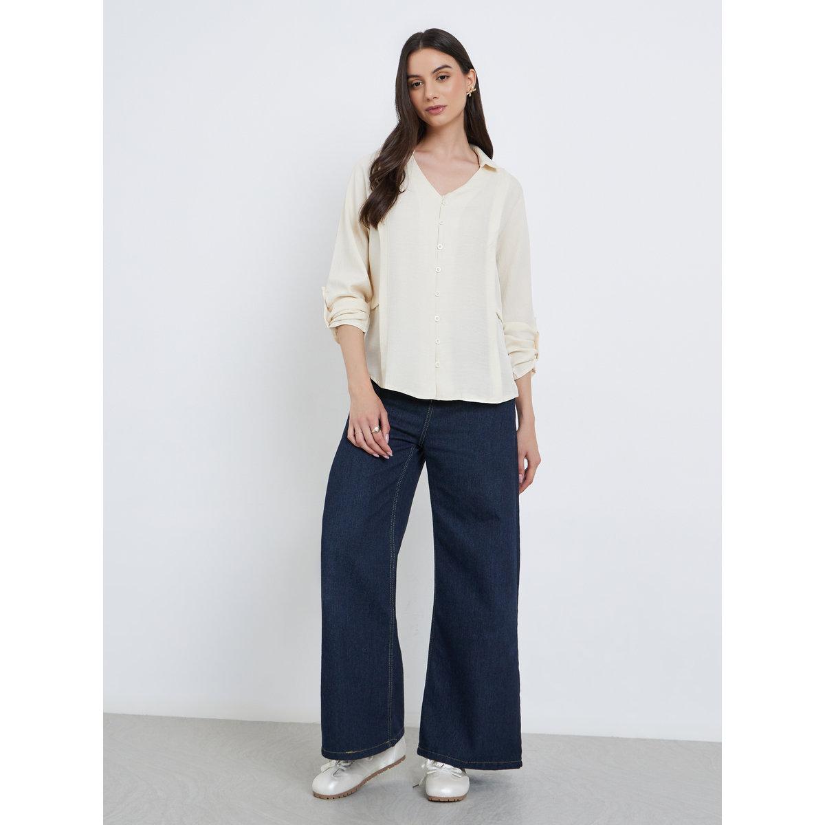 بلوزة سادة بتفاصيل أزرار-women-clothing-shirtsandblouses-shirts-image-3