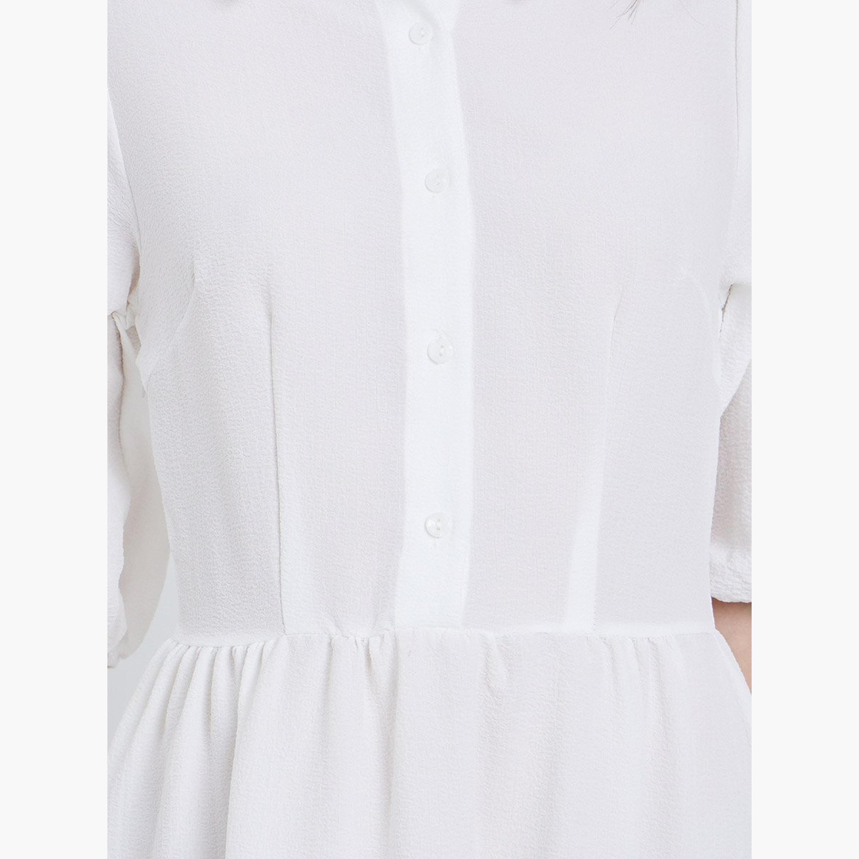 Take Two Elegant White Maxi Dress with 3/4 Sleeves-women-clothing-dresses-image-4