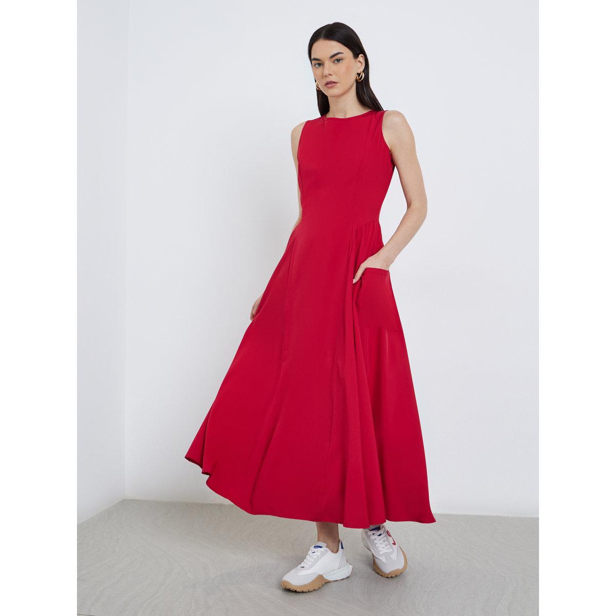 فستان ميدي سادة بدون أكمام-women-clothing-dresses-image-1