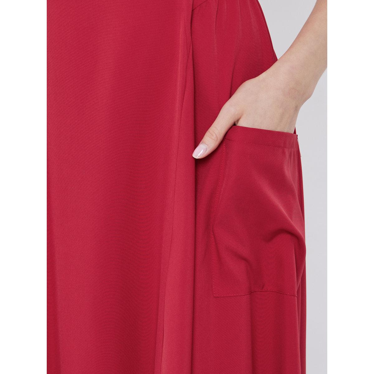 Styli Solid Sleeveless Midi Dress with Pockets-women-clothing-dresses-image-4