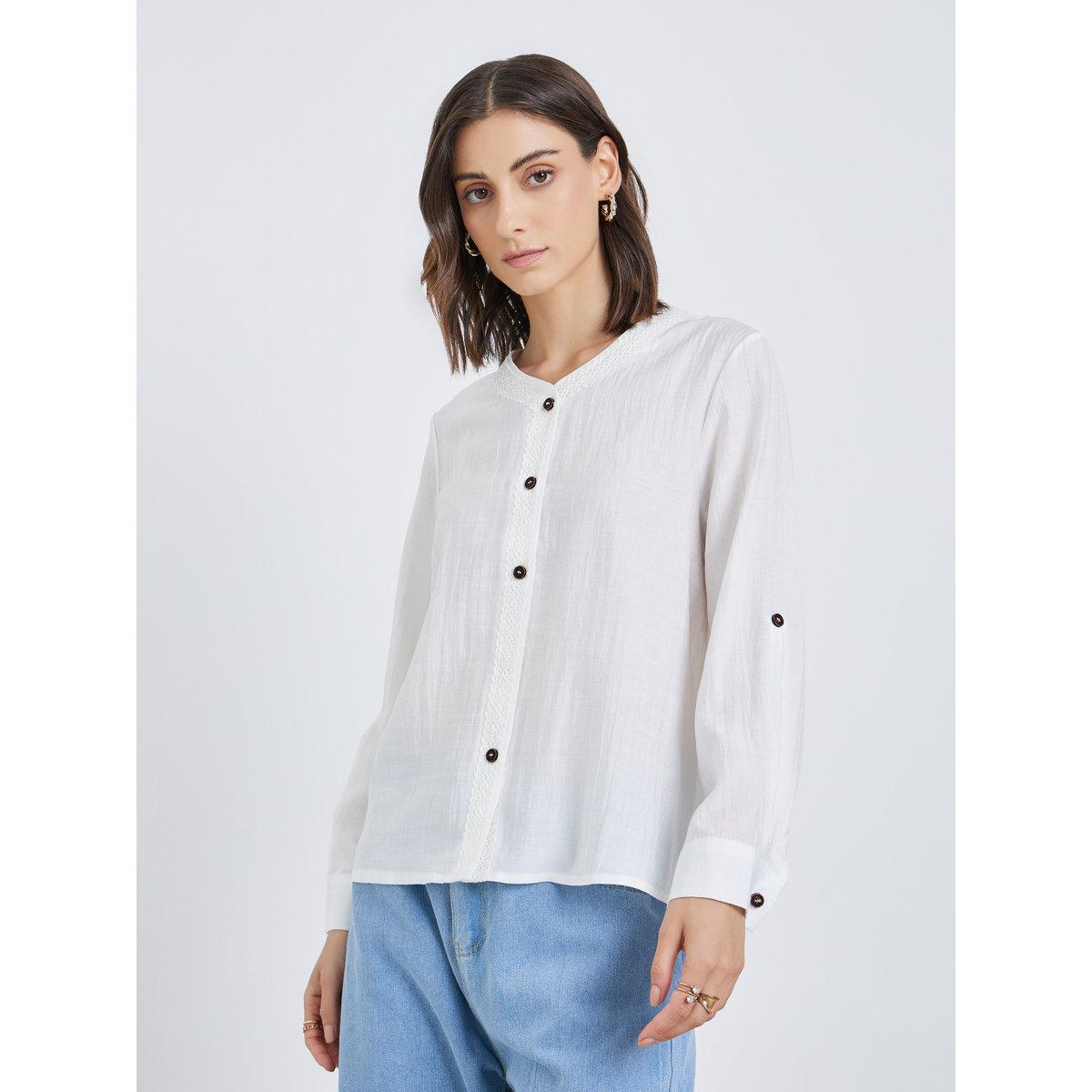 Styli White Buttoned Long Sleeve Shirt-women-clothing-shirtsandblouses-shirts-image-3