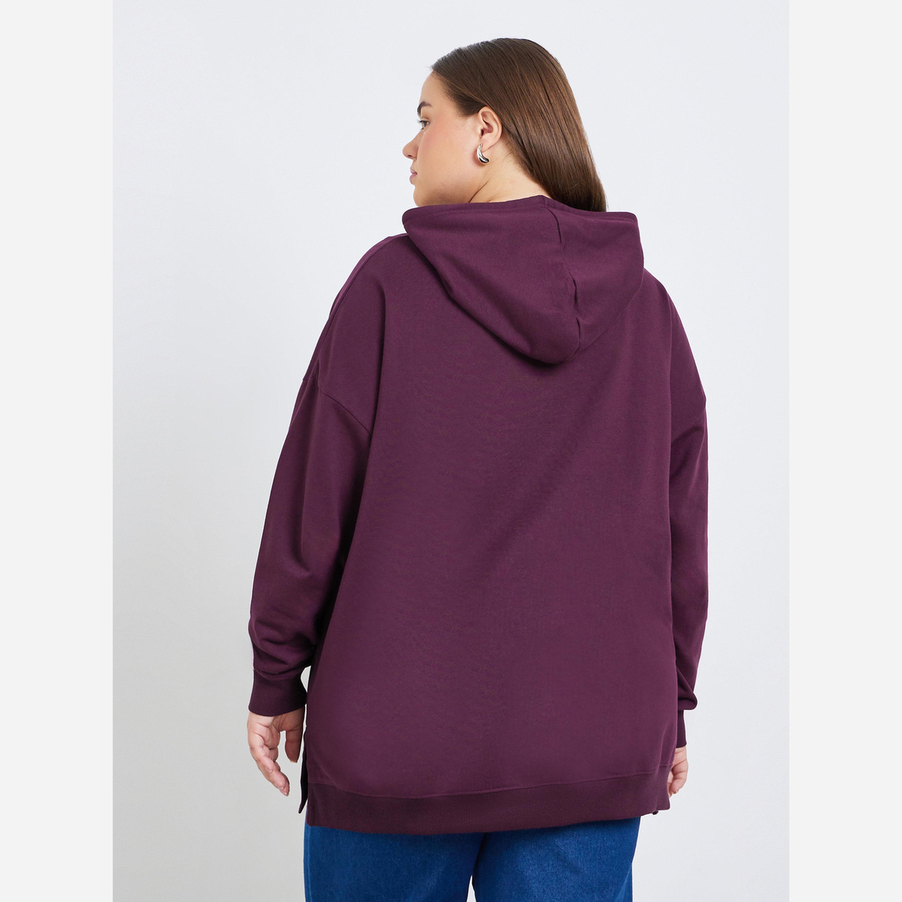 ستايلي - هودي نسائي مقاس واسع لون برغندي-women-clothing-hoodiesandsweatshirts-hoodies-image-4