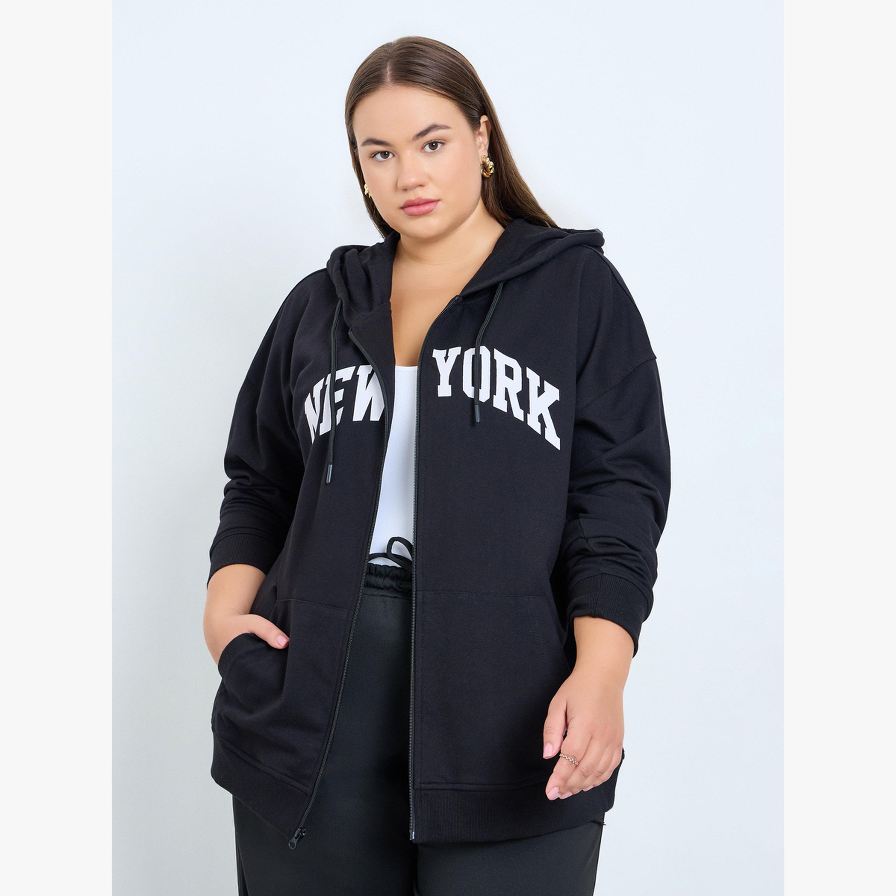 Styli Plus Size Oversized Longline Zip-Up Hoodie-women-clothing-hoodiesandsweatshirts-hoodies-image-1