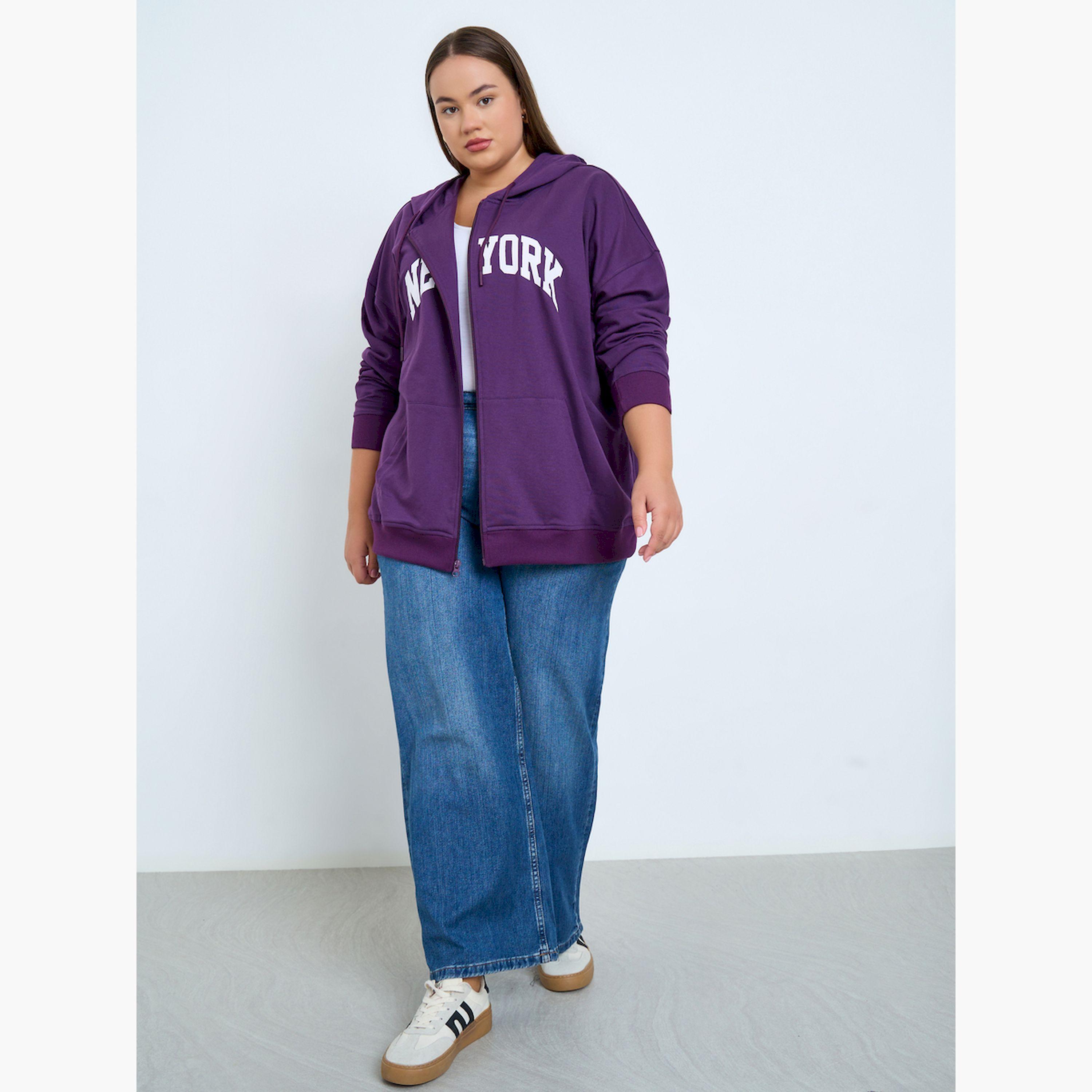 Styli Plus Size Oversized Longline Zip-Up Hoodie-women-winterwear-hoodiesandsweatshirts-hoodies-image-2