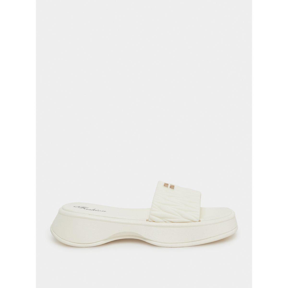 Styli Textured Slip-On Flat Sandals-women-shoes-sandals-flats-image-1
