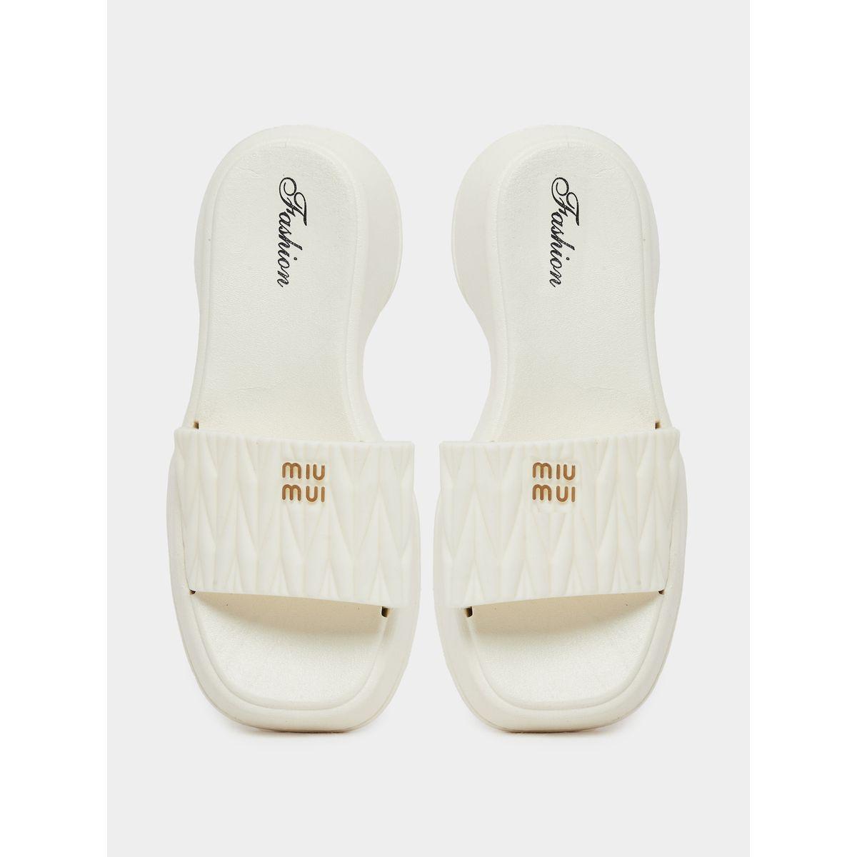 Styli Textured Slip-On Flat Sandals-women-shoes-sandals-flats-image-5