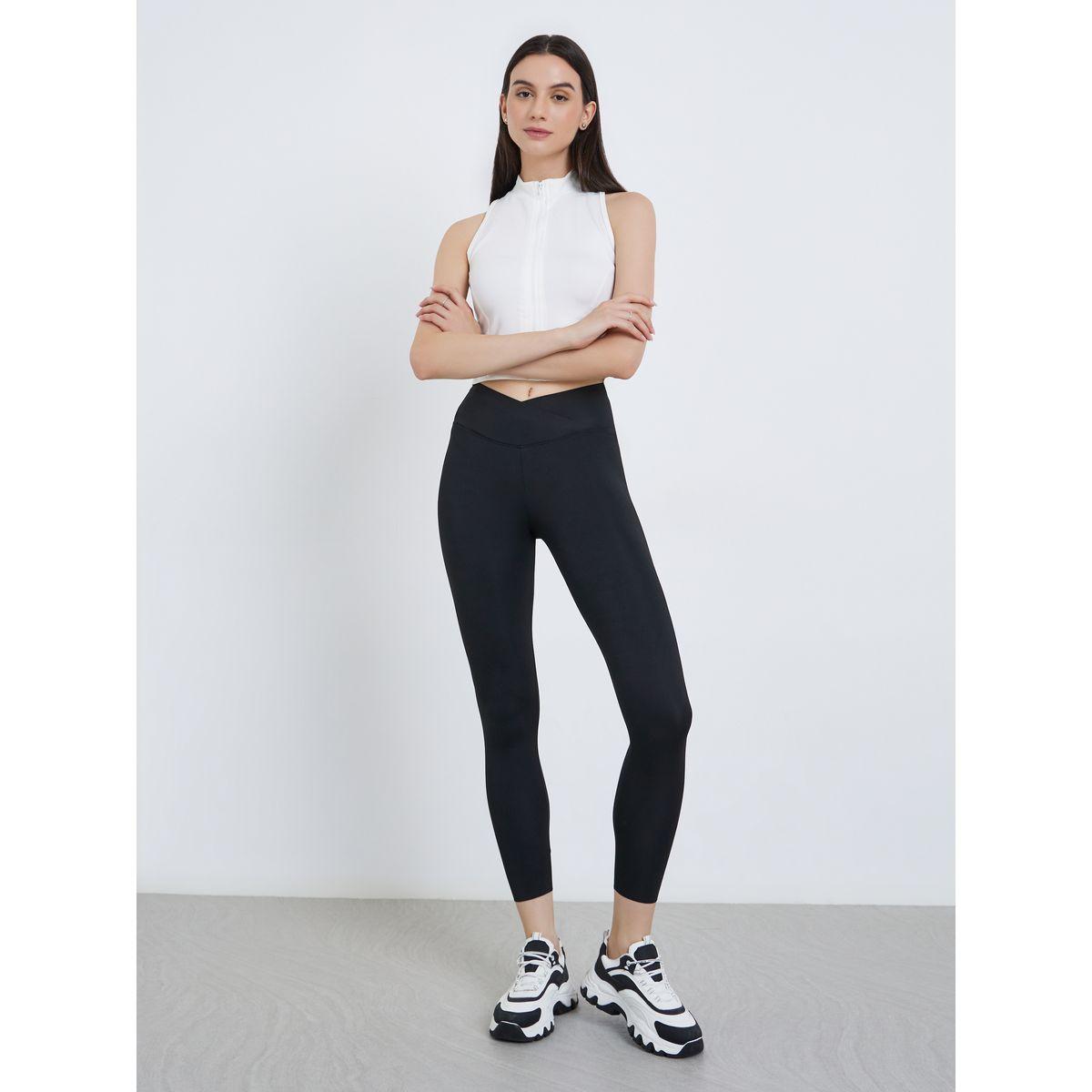 Take Two Black Asymmetric Waistband Leggings-women-clothing-bottoms-leggings-image-1