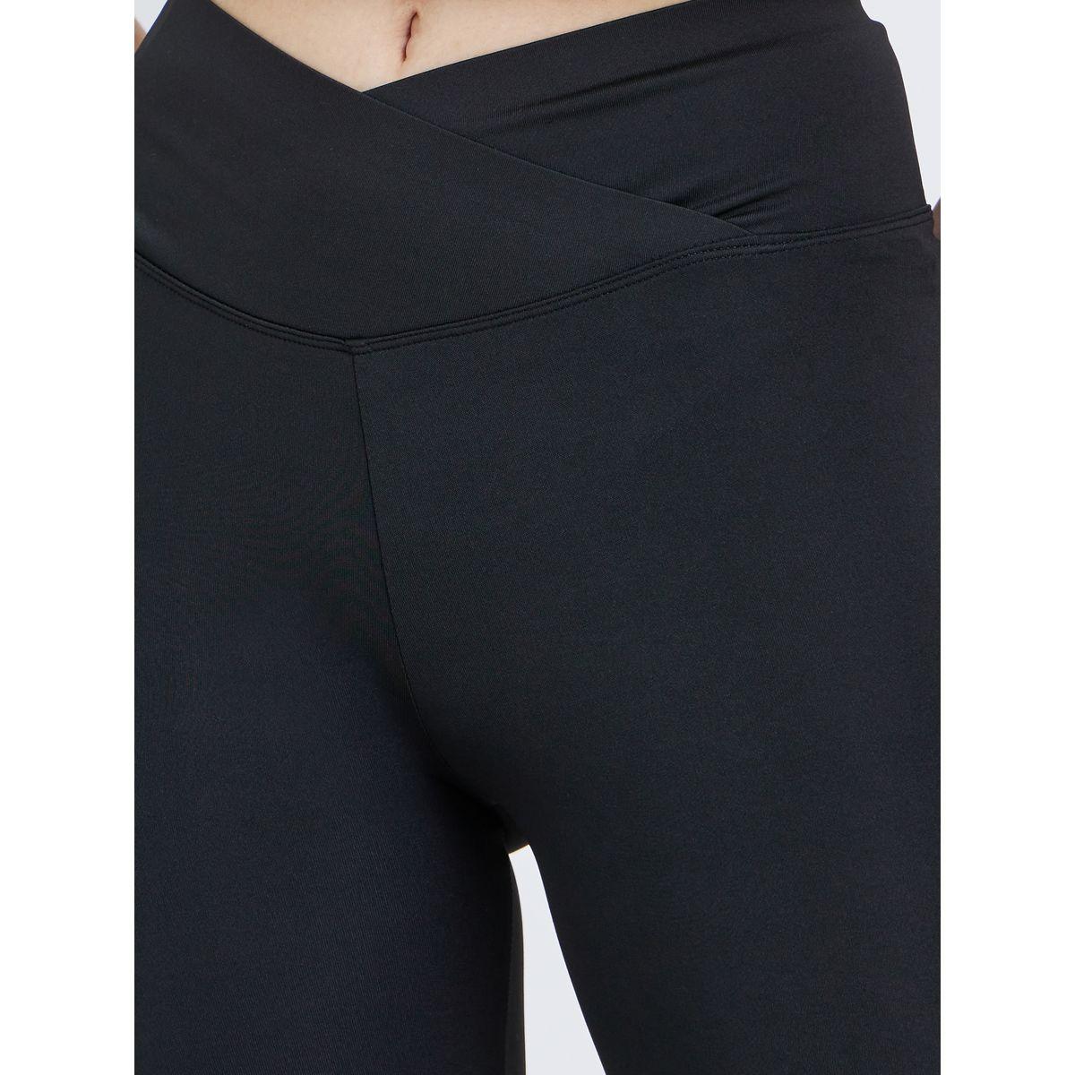 تيك تو - بنطال ضيق أسود بحزام خصر غير متماثل-women-clothing-bottoms-leggings-image-3