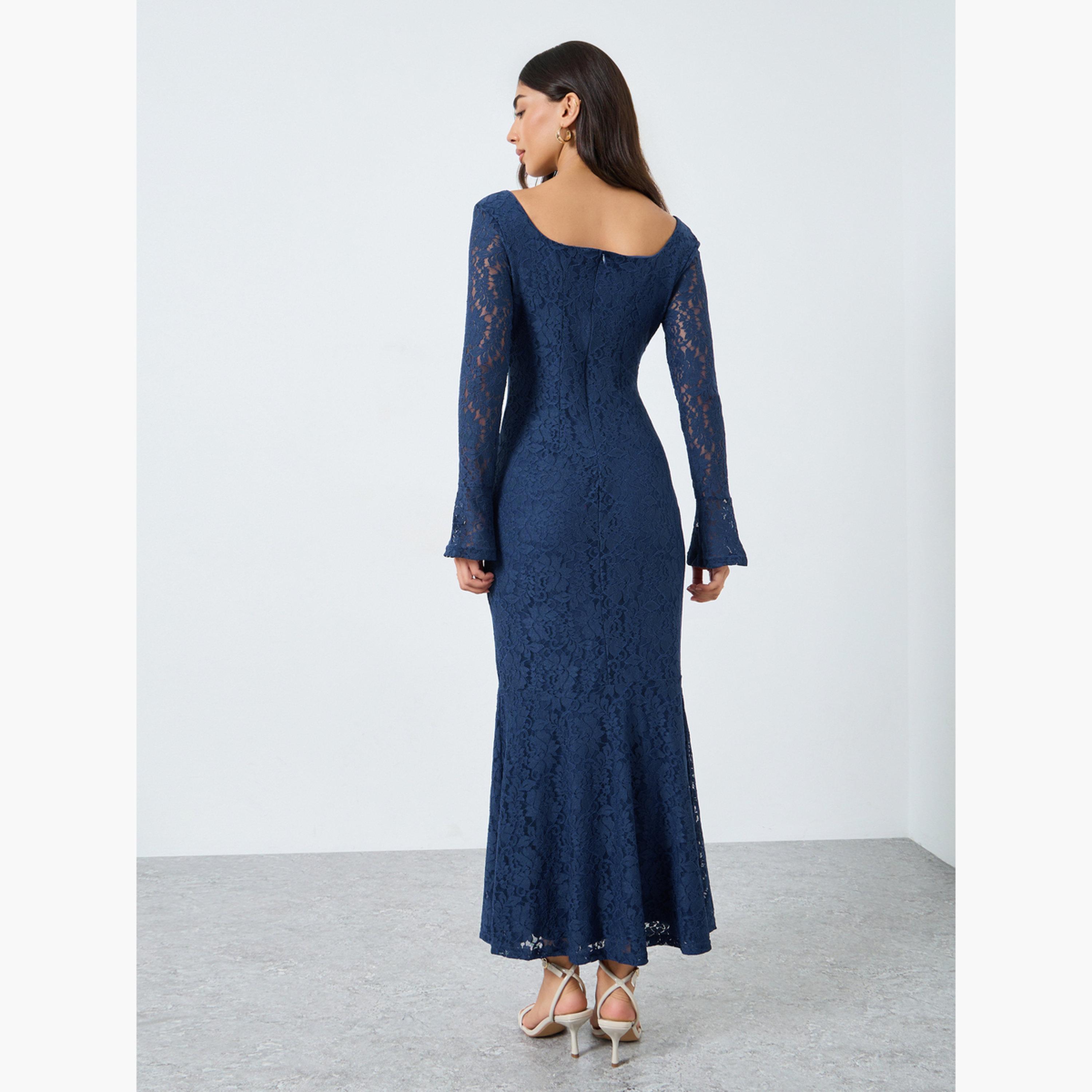 Styli All Lace Long Sleeves Mermaid Hem Maxi Dress-women-clothing-dresses-image-3
