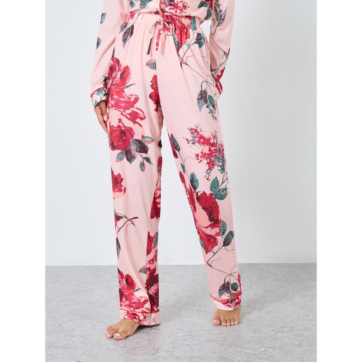 Styli Big Scale Floral Button Through Shirt and Pyjama Set-women-clothing-nightwear-pyjamas-longsets-image-5