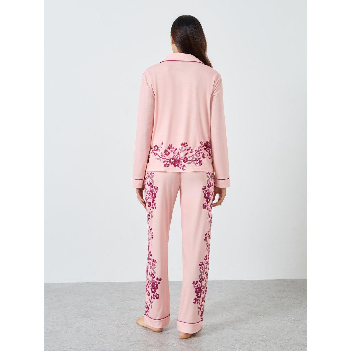Styli Placement Floral Buttoned Shirt and Pyjama Set-women-clothing-nightwear-pyjamas-longsets-image-6