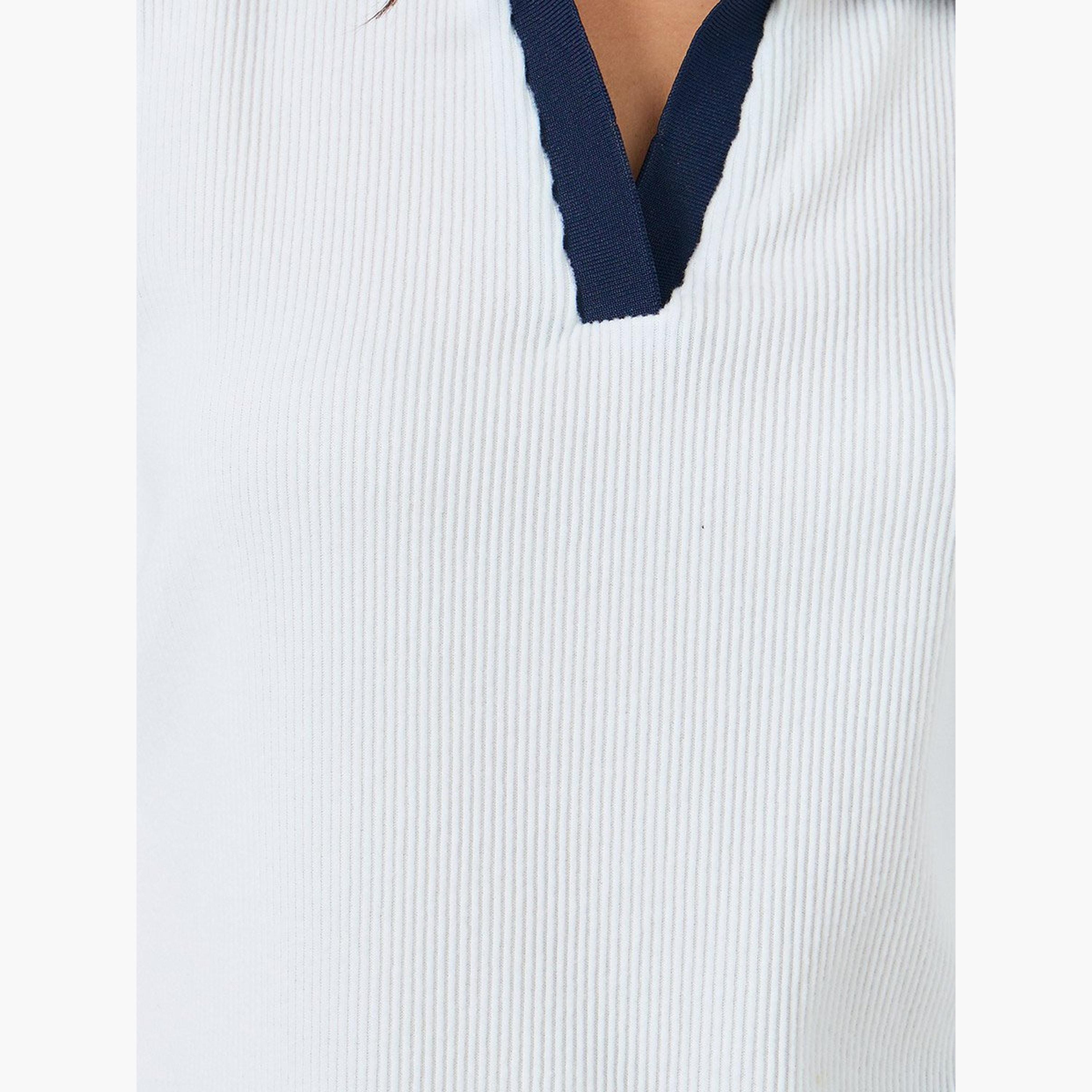 Styli White Knitted Polo T-Shirt-women-clothing-tshirts-image-3