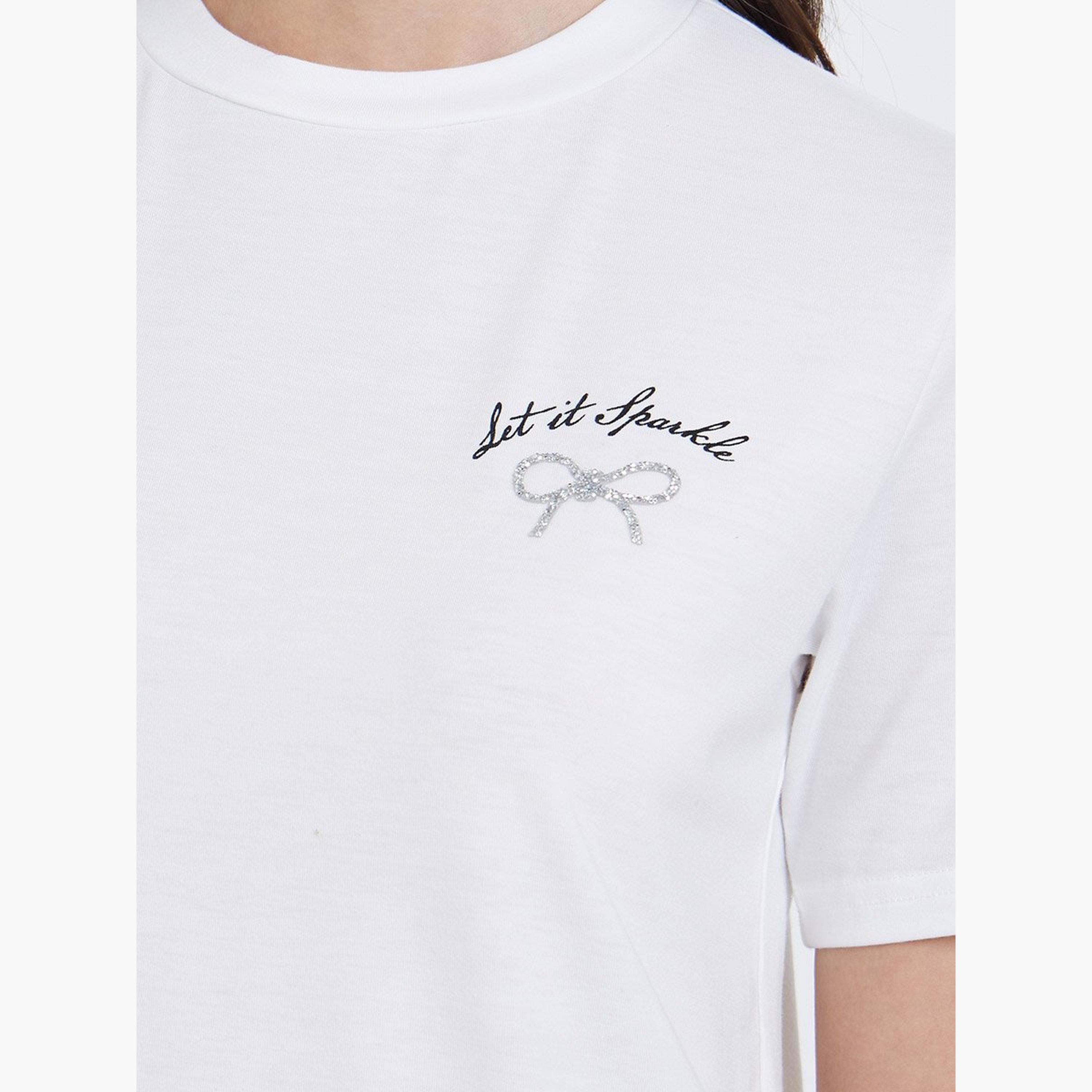 Styli Women White Embellished Knitted T-Shirt-women-clothing-tshirts-image-3