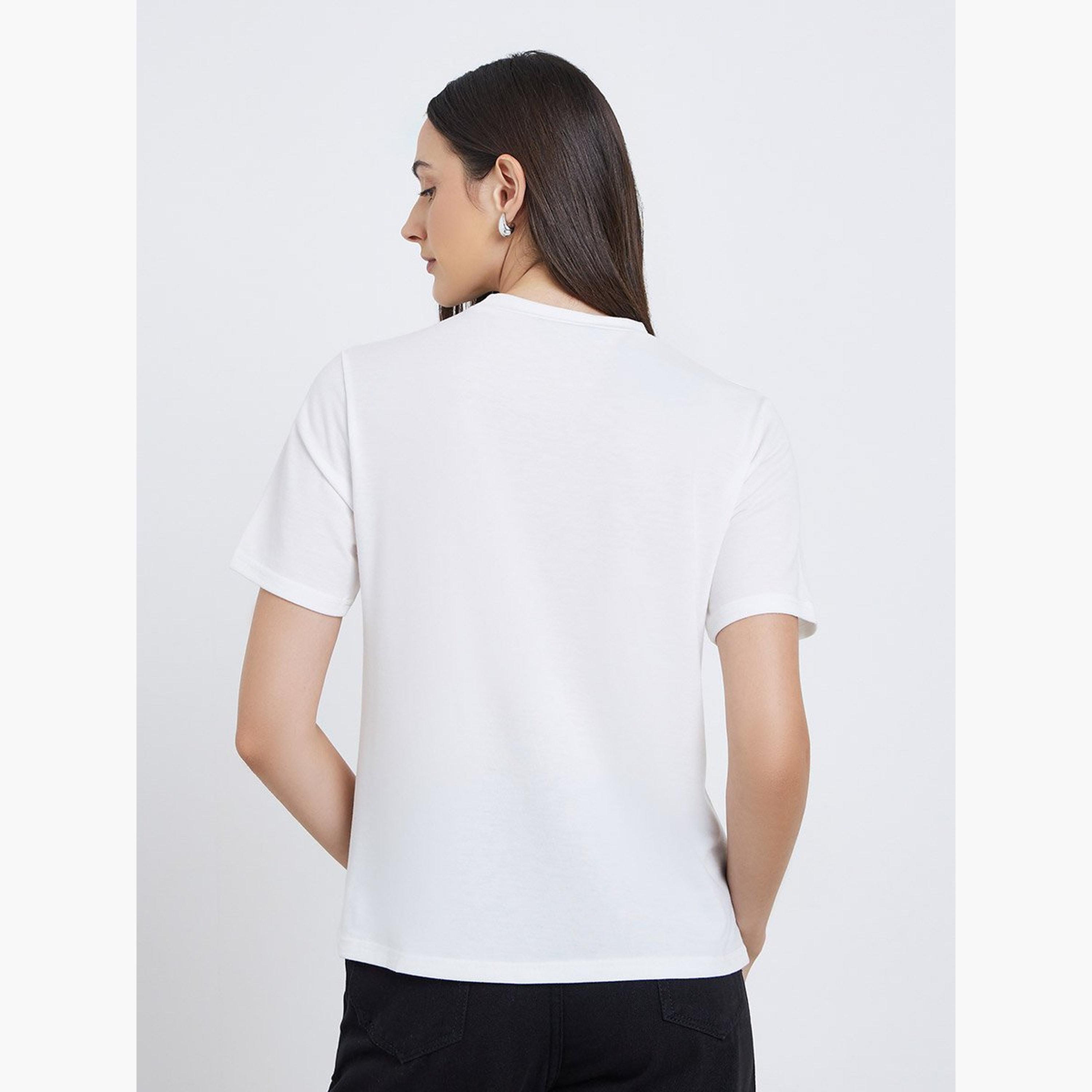 Styli Women White Embellished Knitted T-Shirt-women-clothing-tshirts-image-4