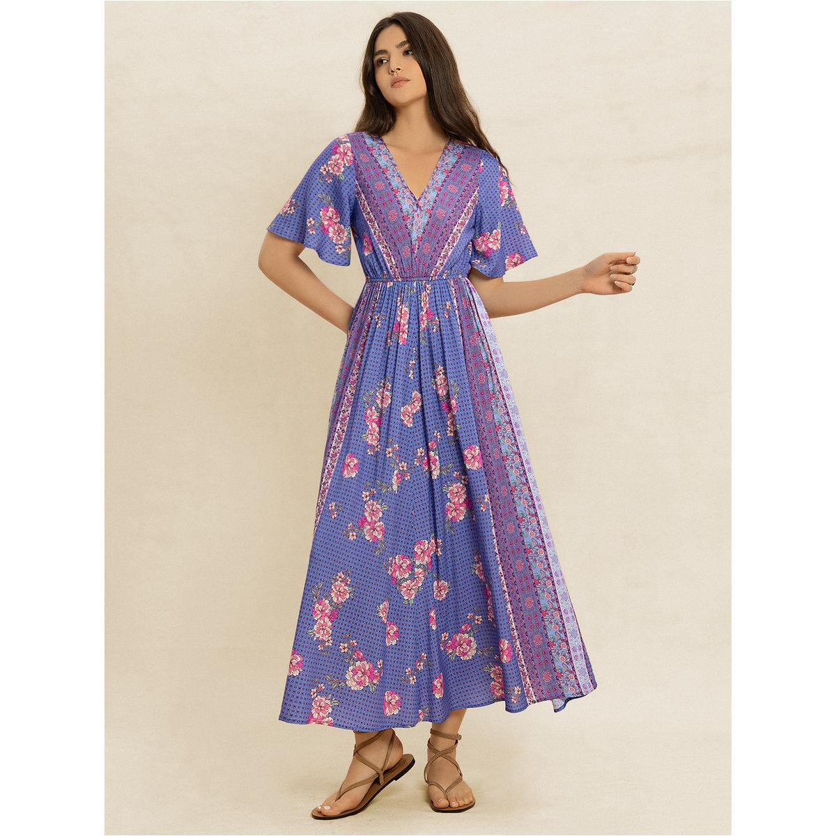 فستان طويل بطبعة زهور-women-clothing-dresses-image-1