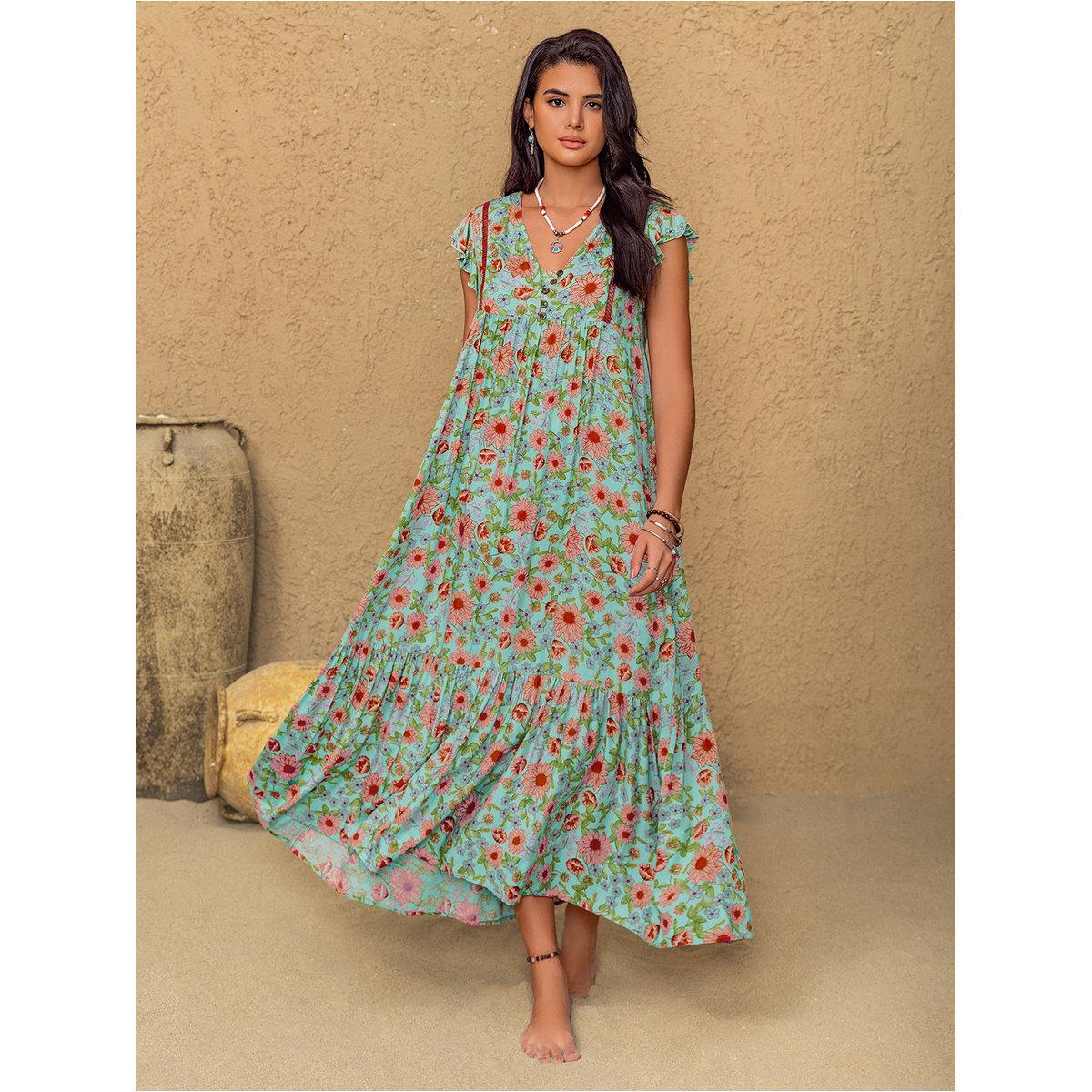 فستان طويل بطبعة زهور-women-clothing-dresses-image-1