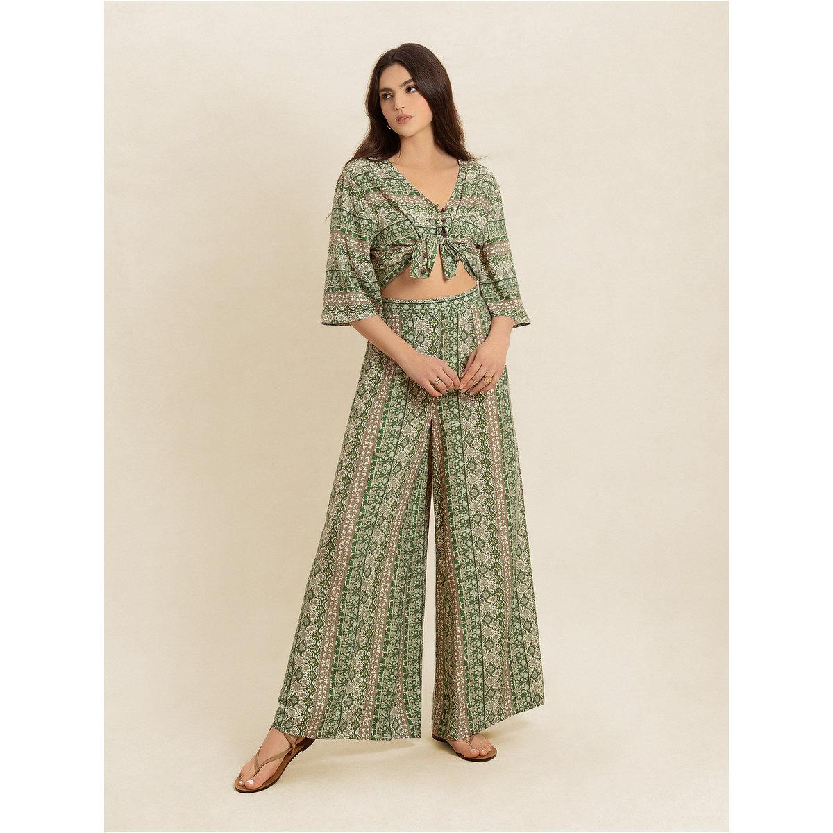 طقم منسق من بنطال وبلوزة بقصة بوكسي-women-clothing-coordsets-image-4