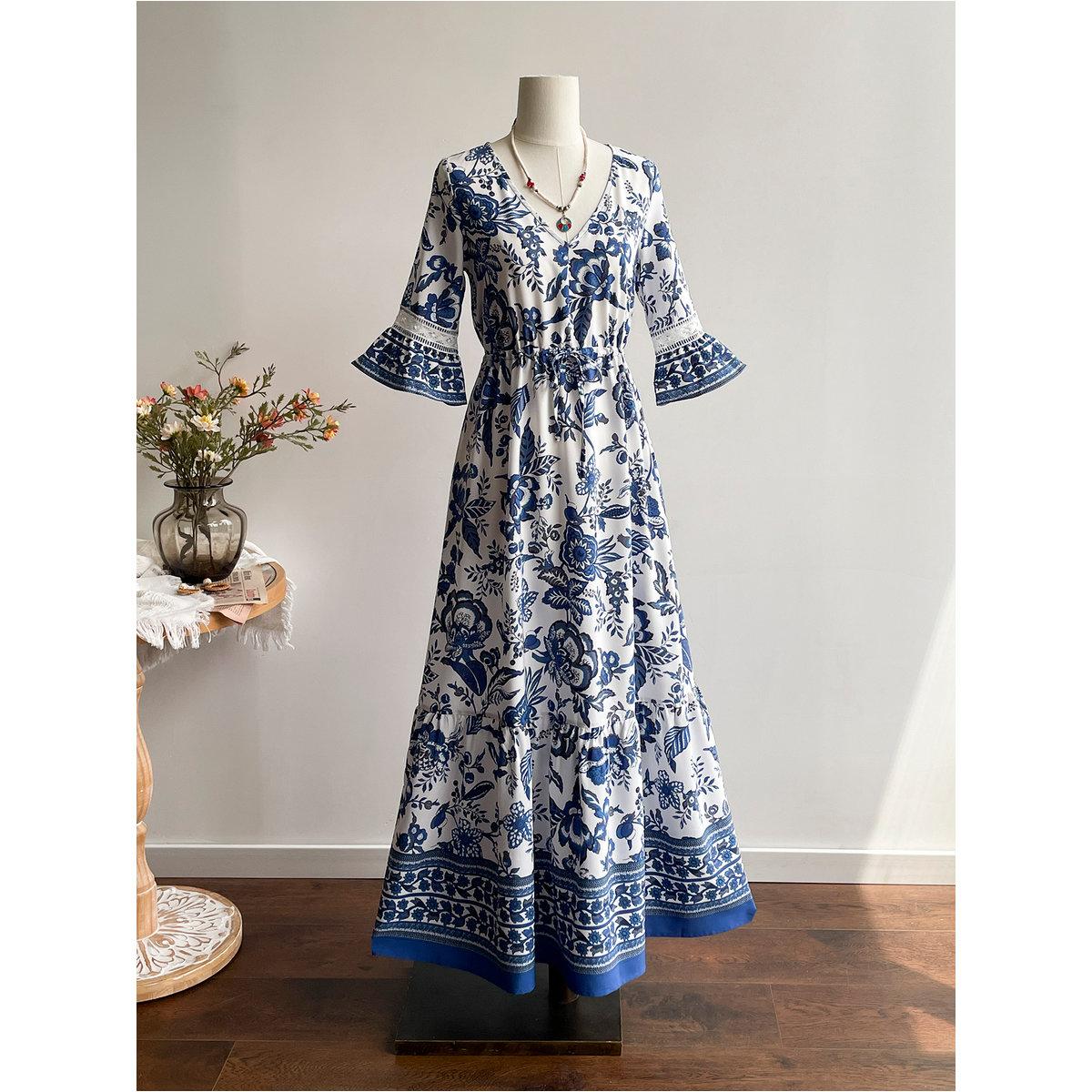 فستان طويل بطبعة زهور-women-clothing-dresses-image-5