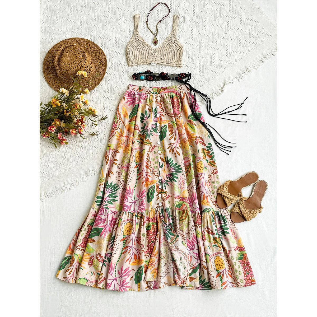 تنورة طويلة بطبعة زهور-women-clothing-bottoms-skirts-image-4
