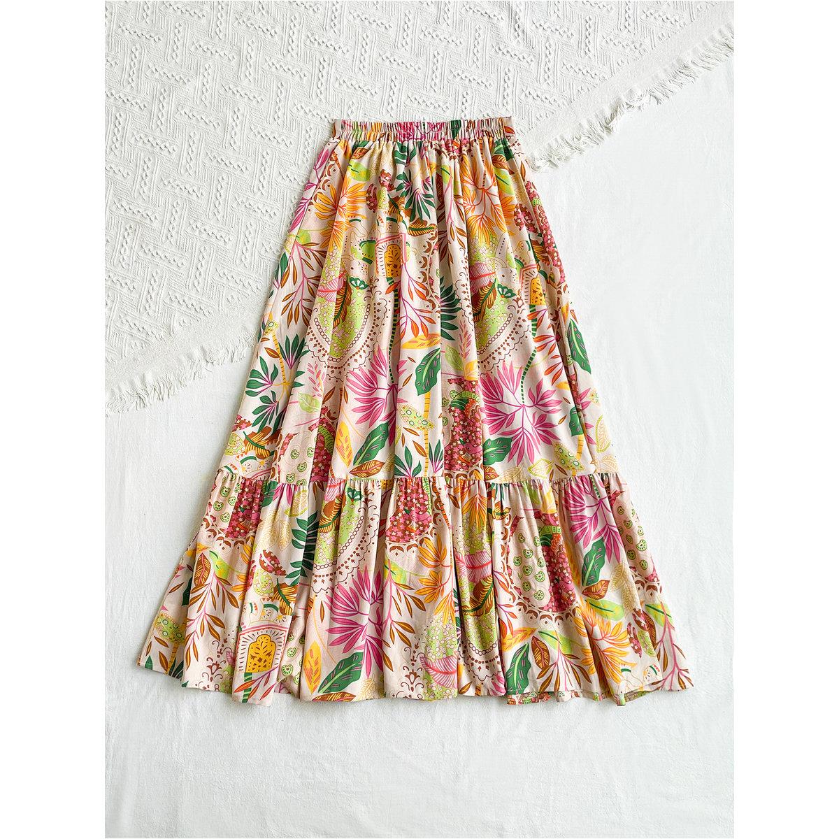 Styli All-Over Floral Print Buttoned Maxi Skirt-women-clothing-bottoms-skirts-image-5