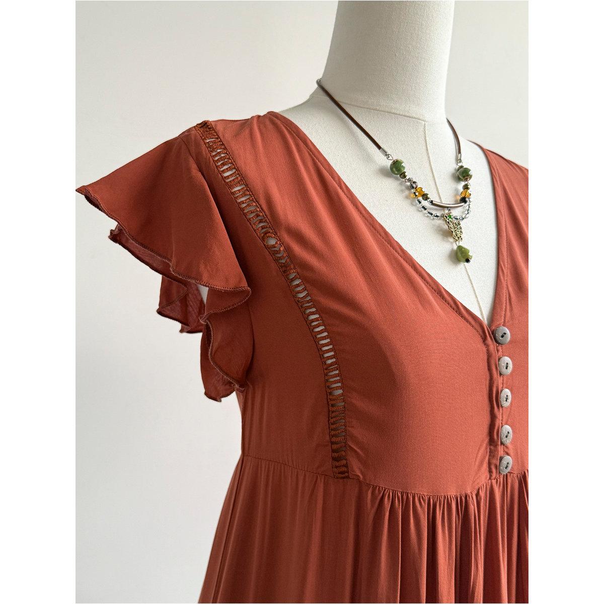 فستان طويل بأكمام كشكش-women-clothing-dresses-image-3