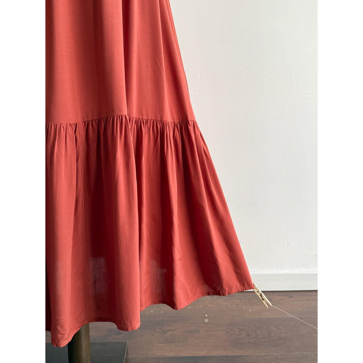 Styli Rust Frill Sleeves Maxi Dress-women-clothing-dresses-image-5