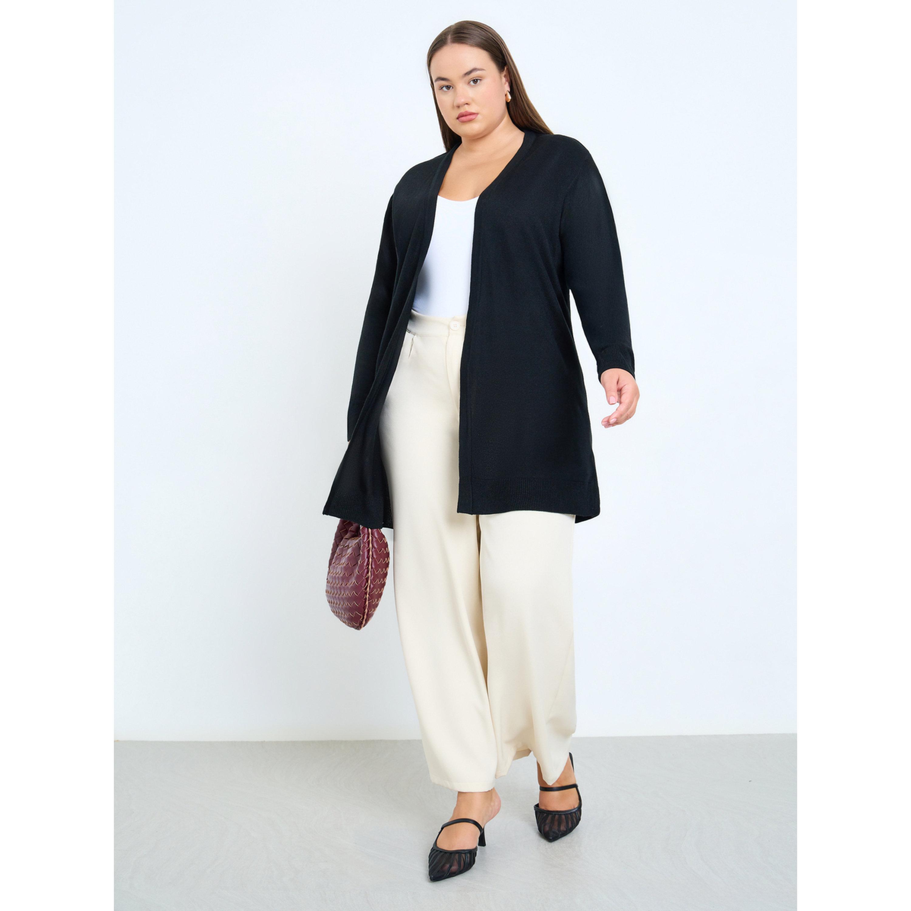 كارديجان طويل بمقاس كبير مفتوح من الامام-women-winterwear-cardigansandjumpers-cardigans-image-2