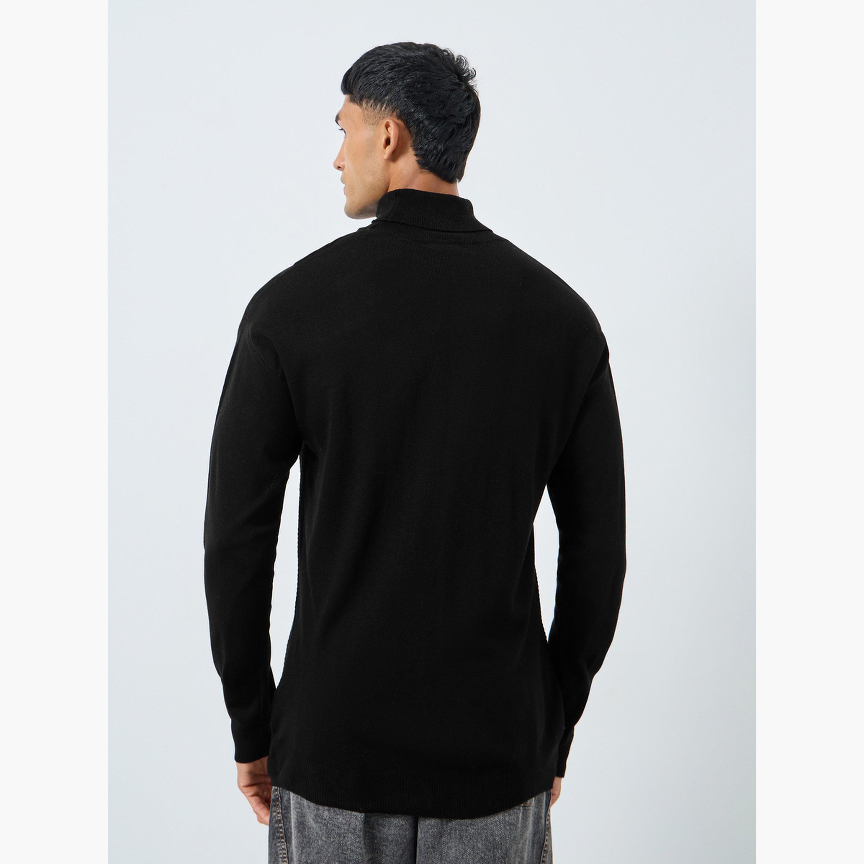 ستايلي - سترة رجالية سوداء ذات رقبة مدورة-men-clothing-sweatersandpullovers-image-5
