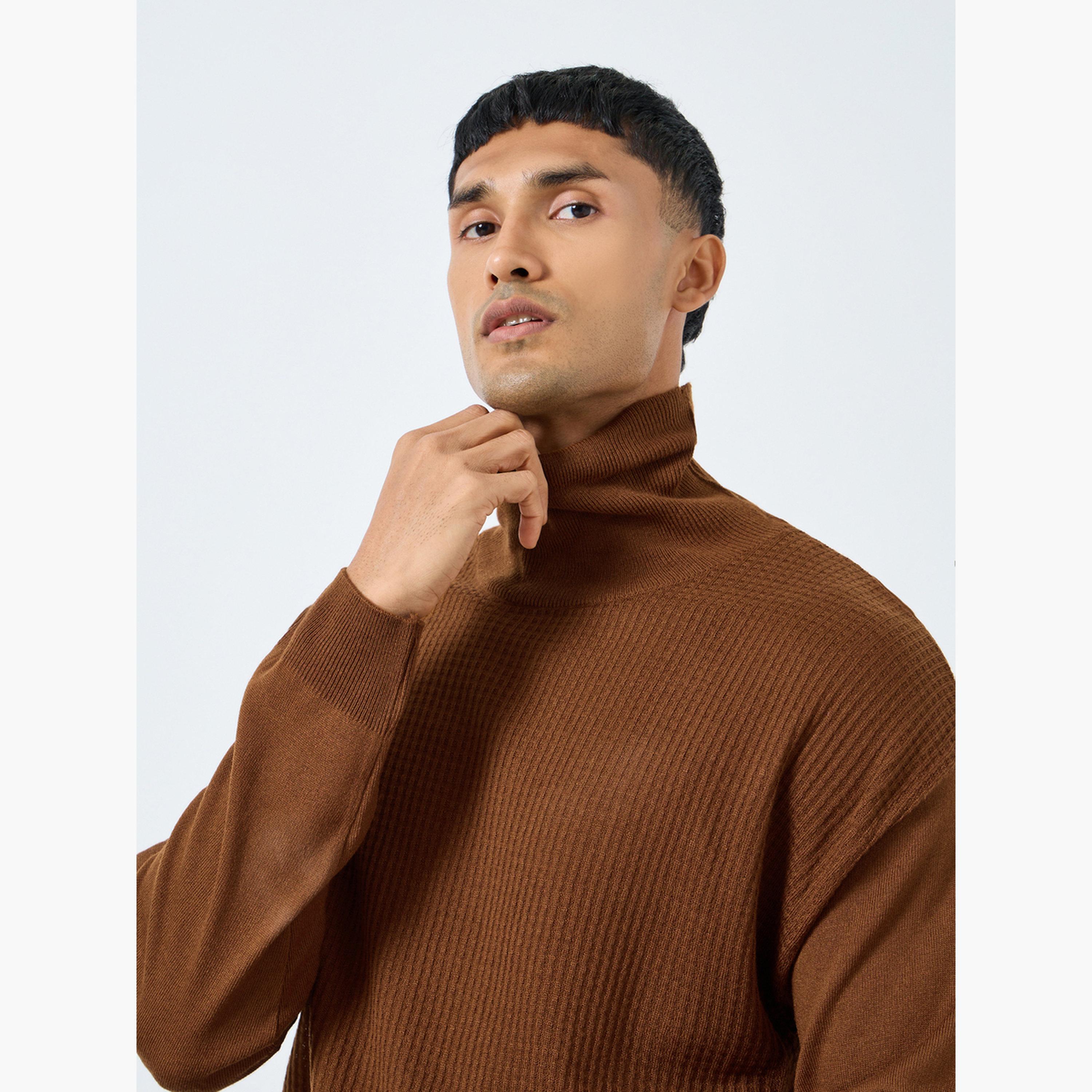ستايلي - سترة بنية اللون ذات رقبة مدورة للرجال -men-clothing-sweatersandpullovers-image-2