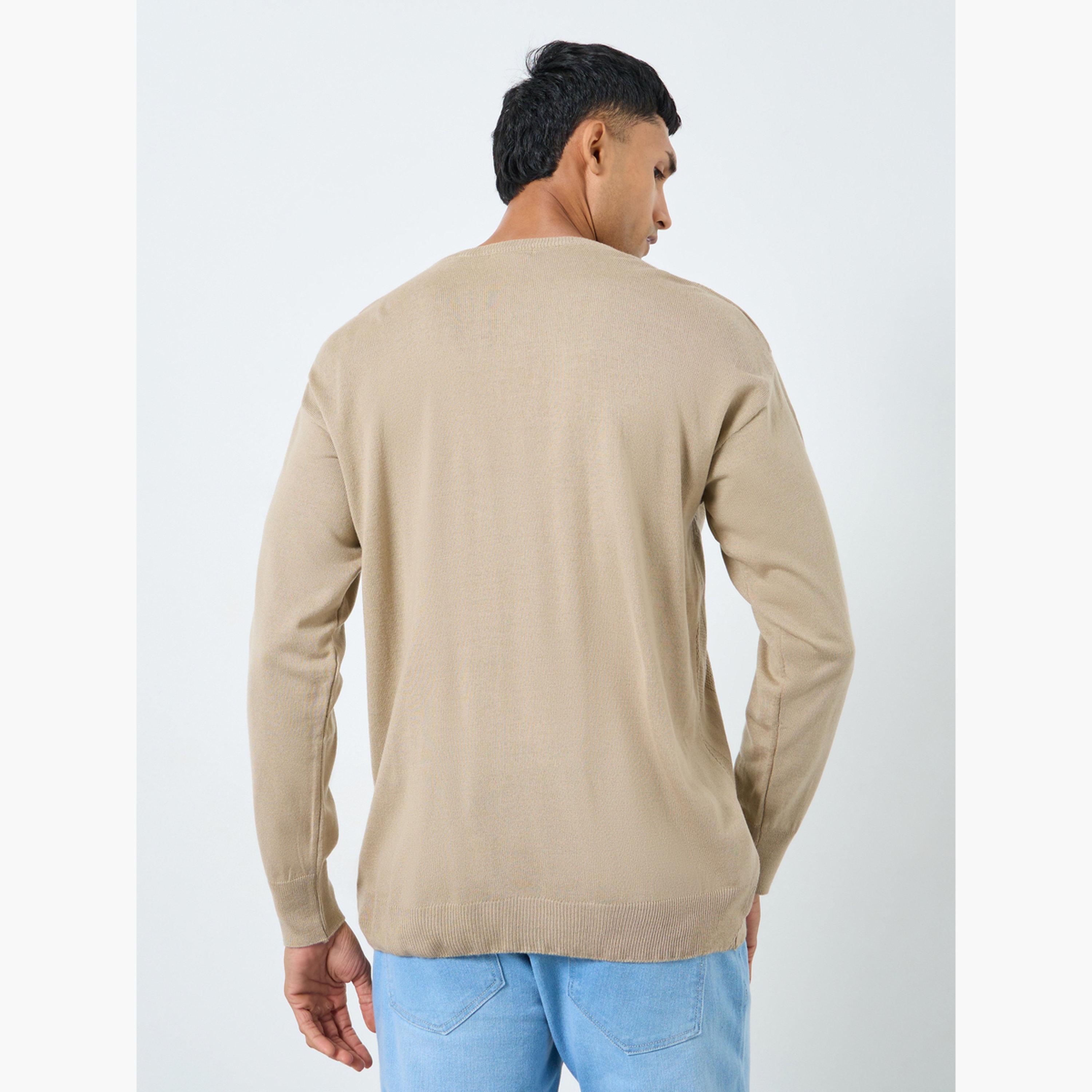 ستايلي - سترة بنقشة ماسية باللون البيج للرجال -men-clothing-sweatersandpullovers-image-4