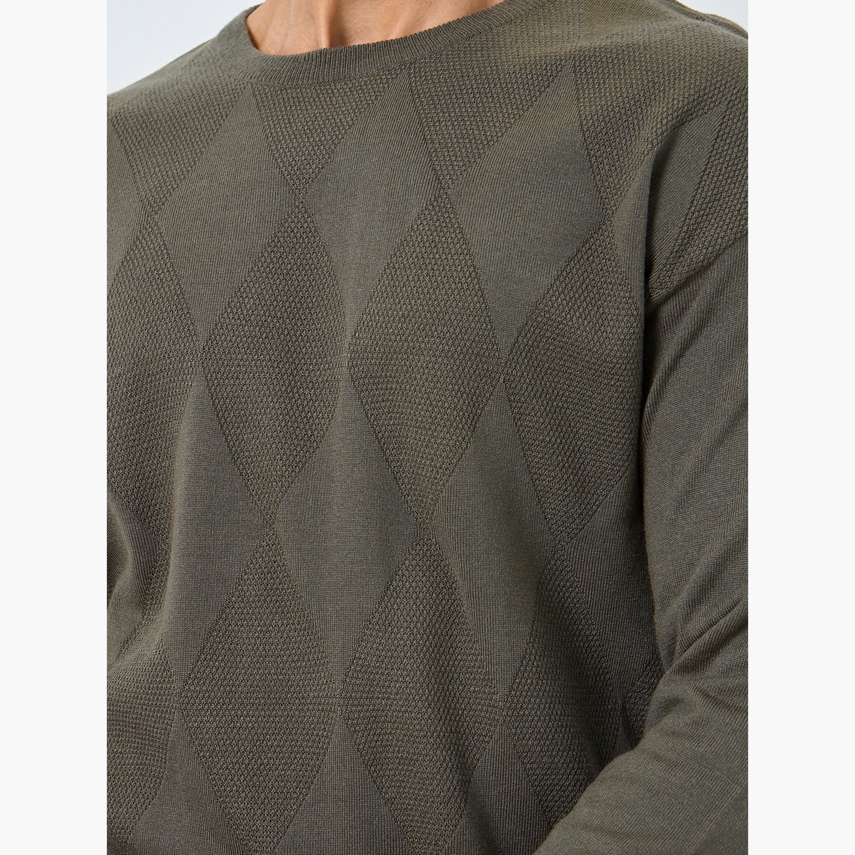 ستايلي - سترة محبوكة لون أخضر زيتوني للرجال -men-clothing-sweatersandpullovers-image-3