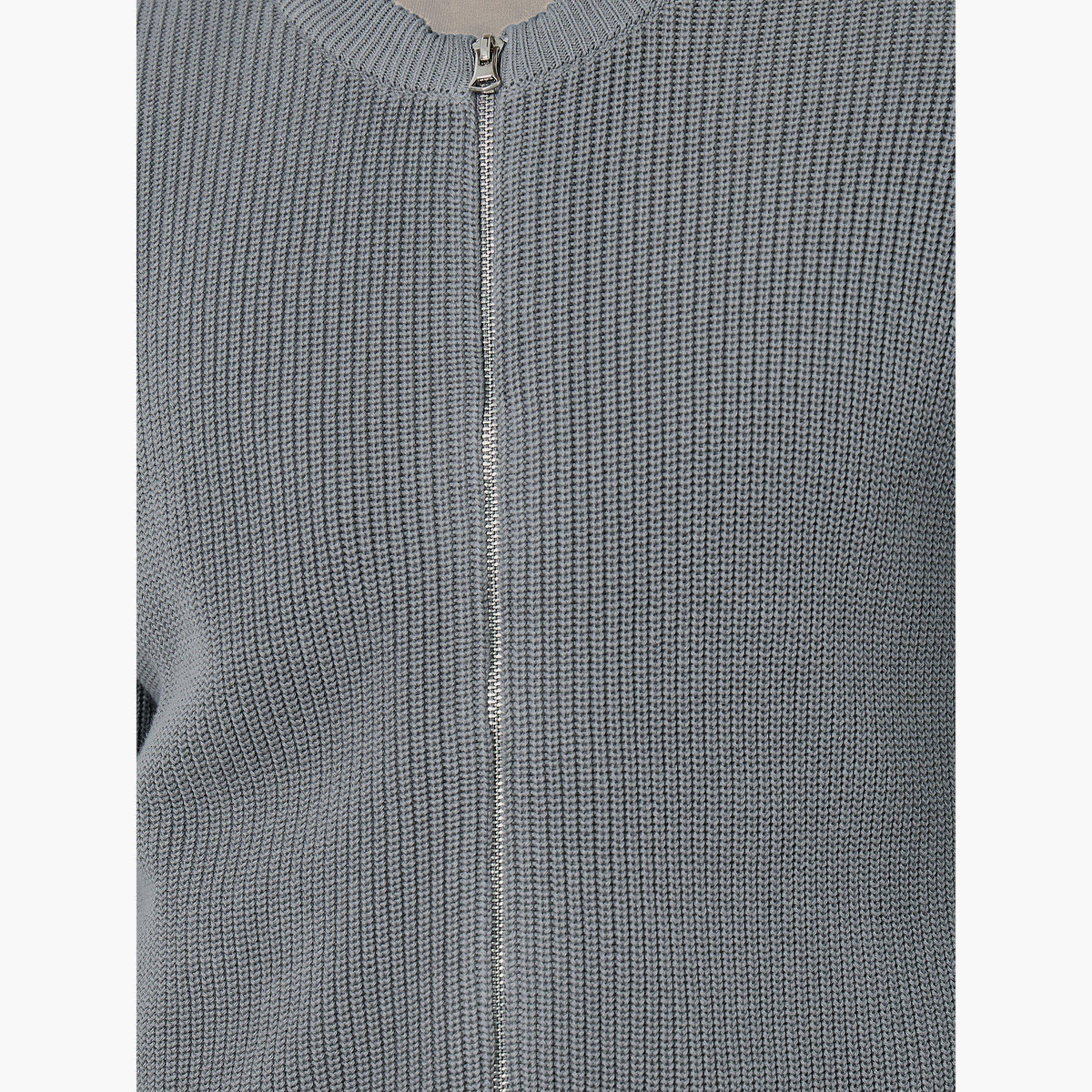 Styli Men Grey Knitted Cardigan-men-clothing-sweatersandpullovers-image-5