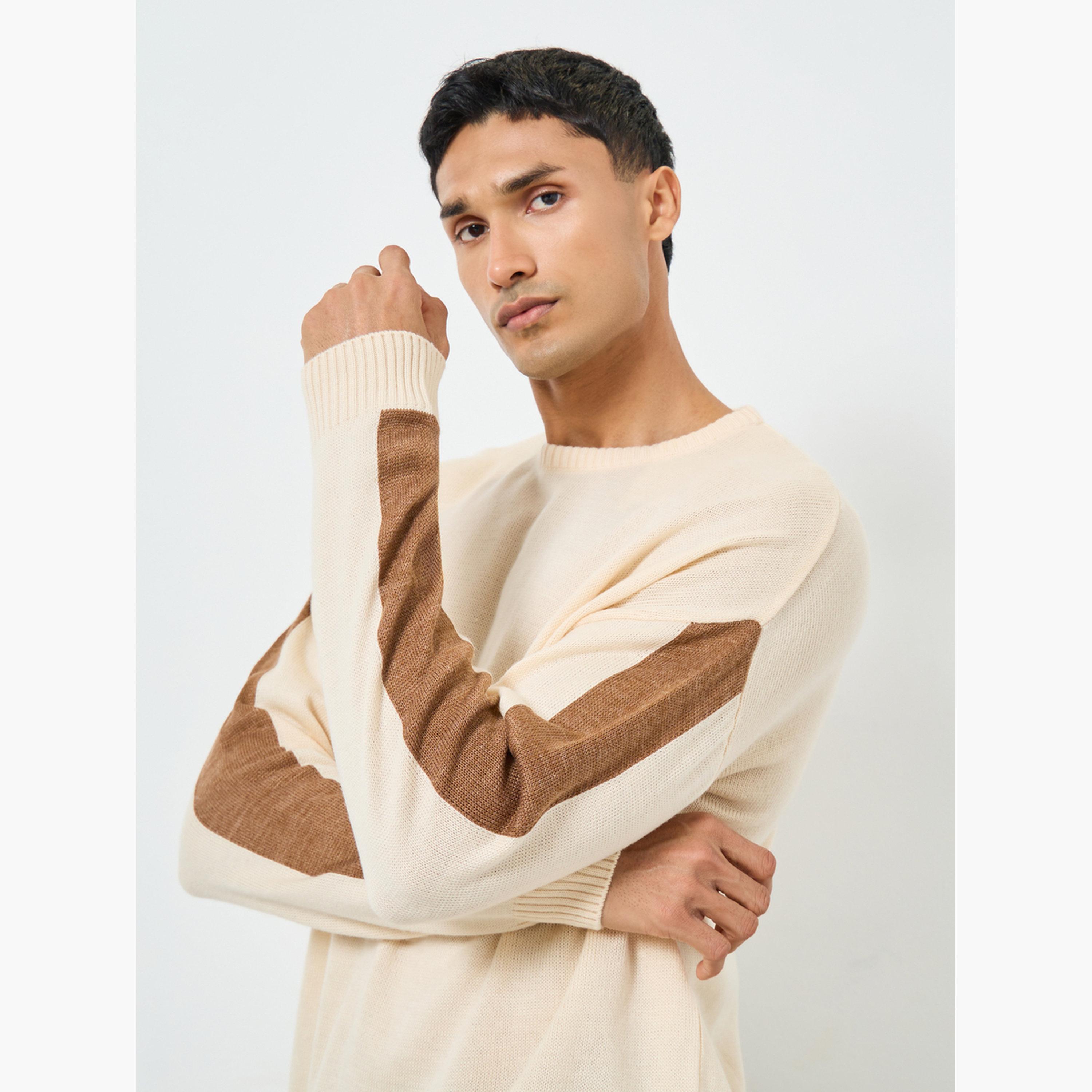 سويتر بأكمام كتل ألوان وقصة واسعة-men-clothing-sweatersandpullovers-image-3