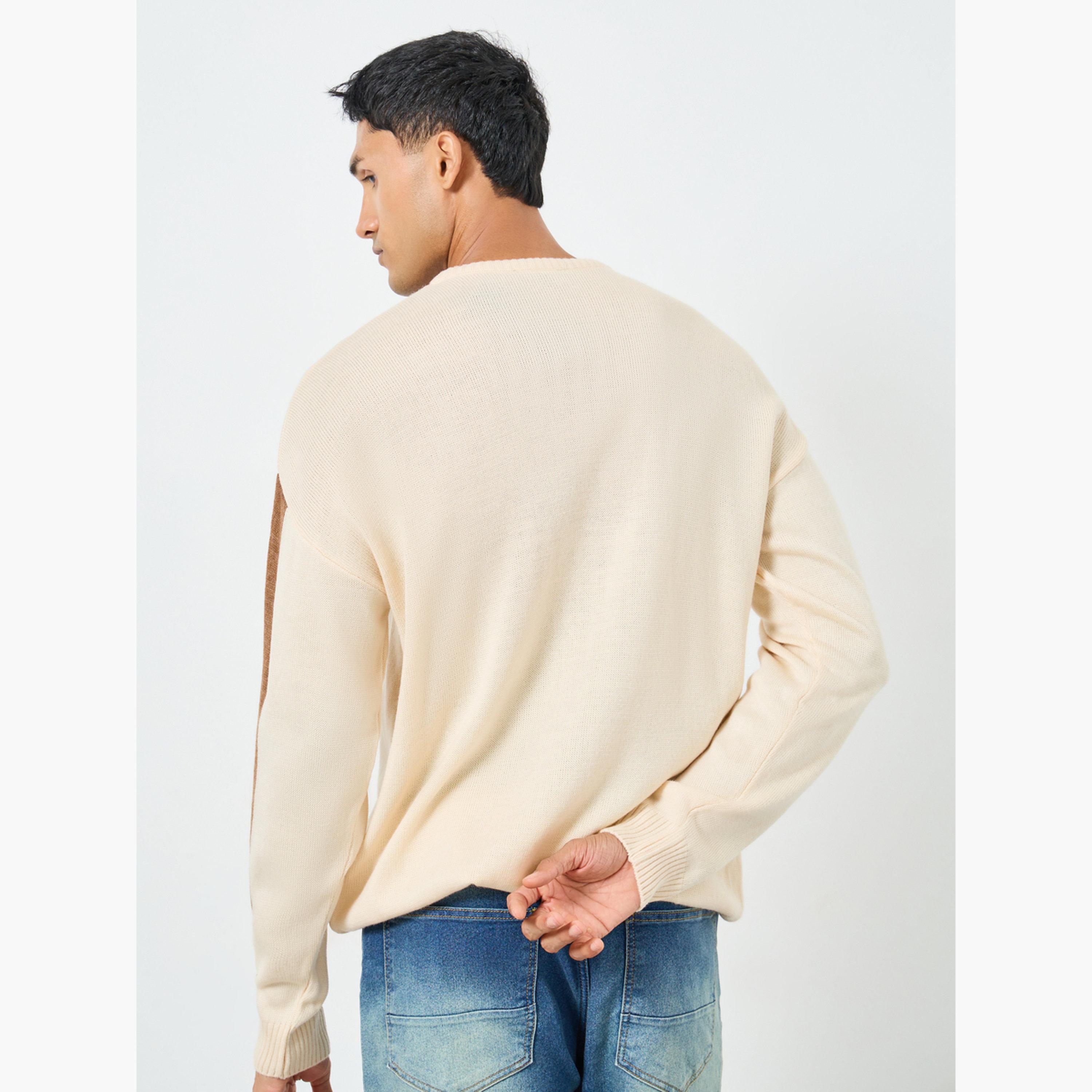 سويتر بأكمام كتل ألوان وقصة واسعة-men-clothing-sweatersandpullovers-image-4