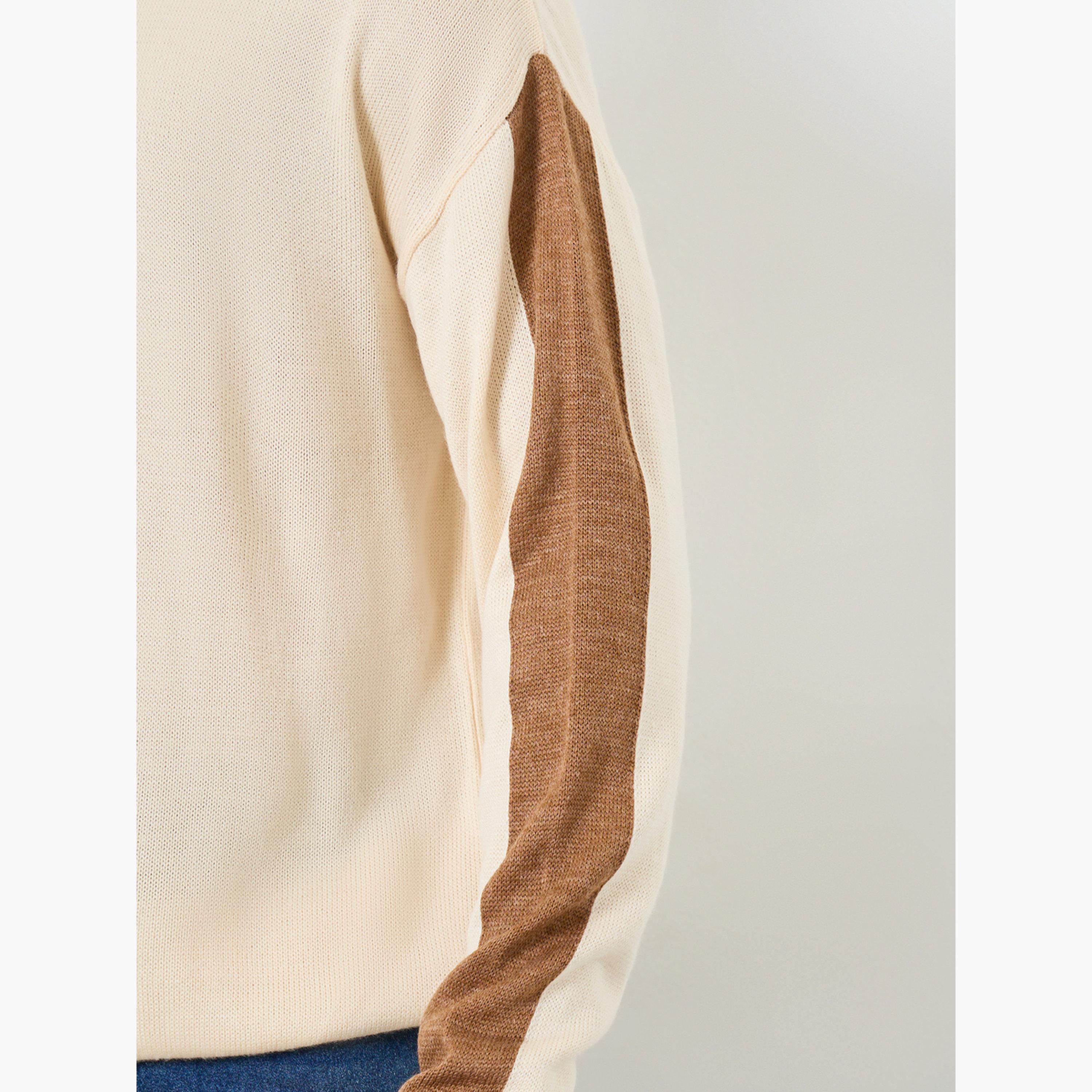 سويتر بأكمام كتل ألوان وقصة واسعة-men-clothing-sweatersandpullovers-image-5